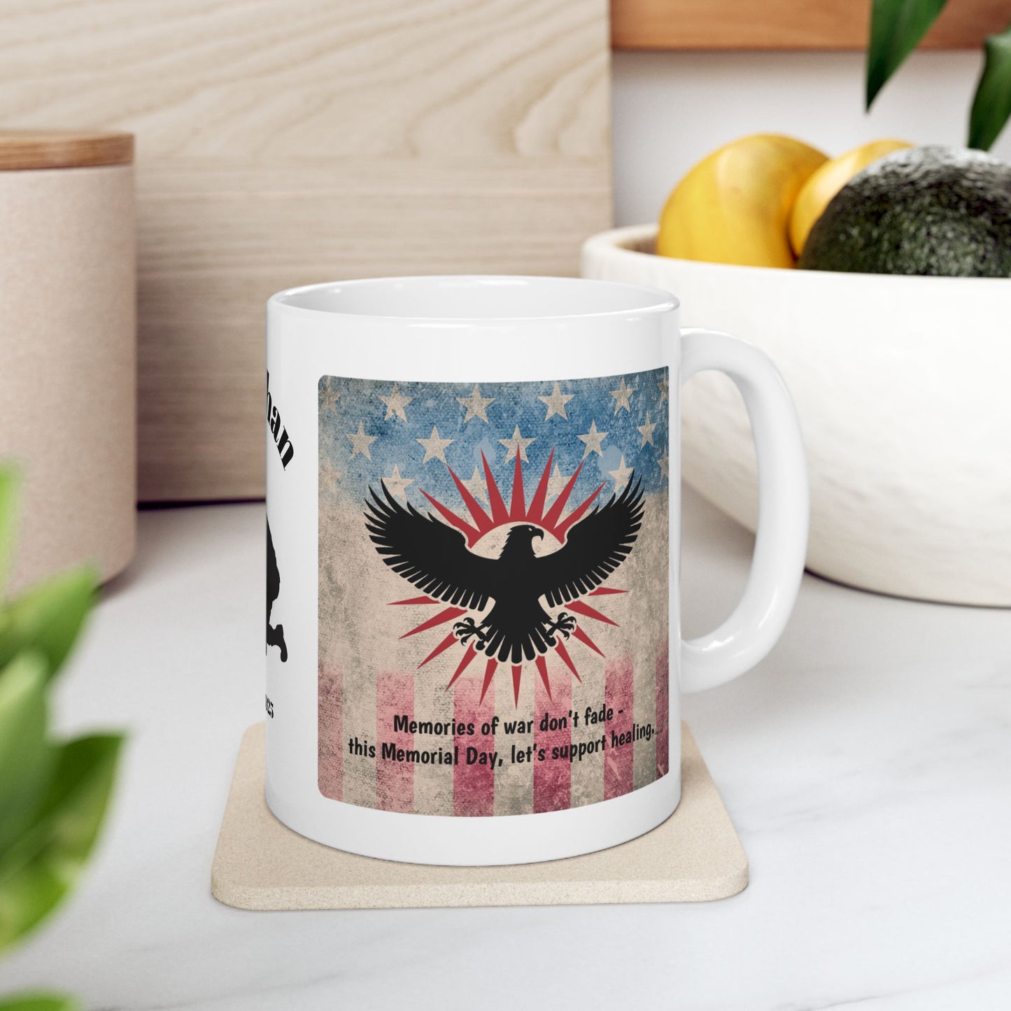 Personalized Memorial Day Mug - "Memories Of War Don't Fade" PTSD Support Tribute