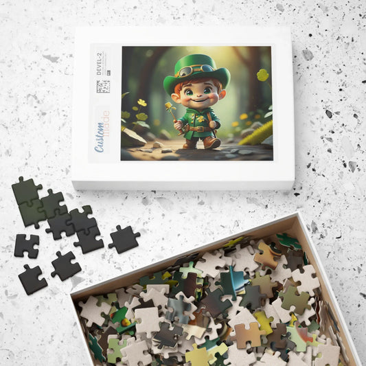 Shop our mindful march leprechaun st patricks day mental health puzzle featuring the 1014 pcs (Horizontal) style option from MySisterIsASurvivor.