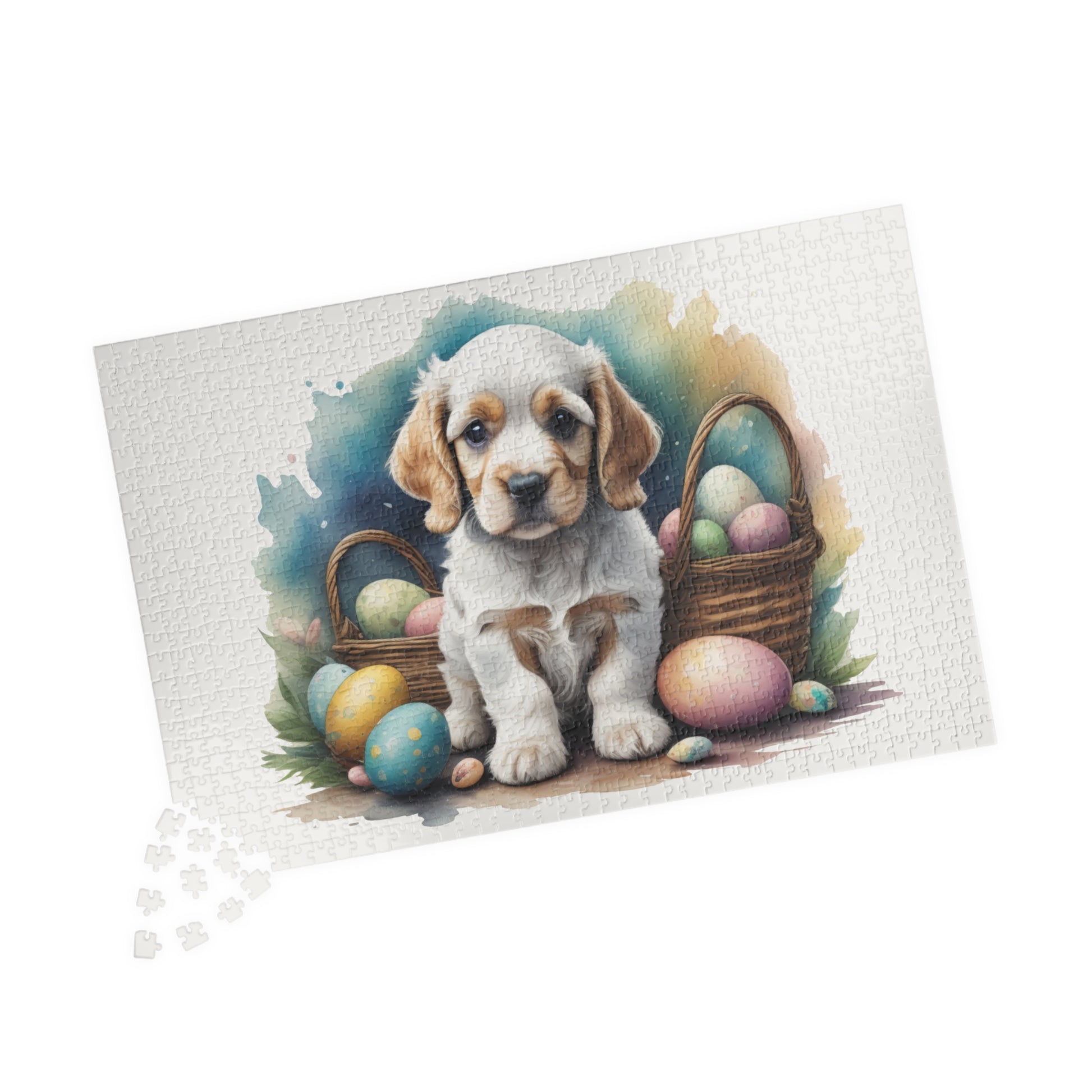 Cocker Spaniel (Orange & White) Easter Puppy Puzzle - Dog Lovers, Mental Health Benefits, Holiday Fun, Mindfulness, Stress Relief, Festive Gift