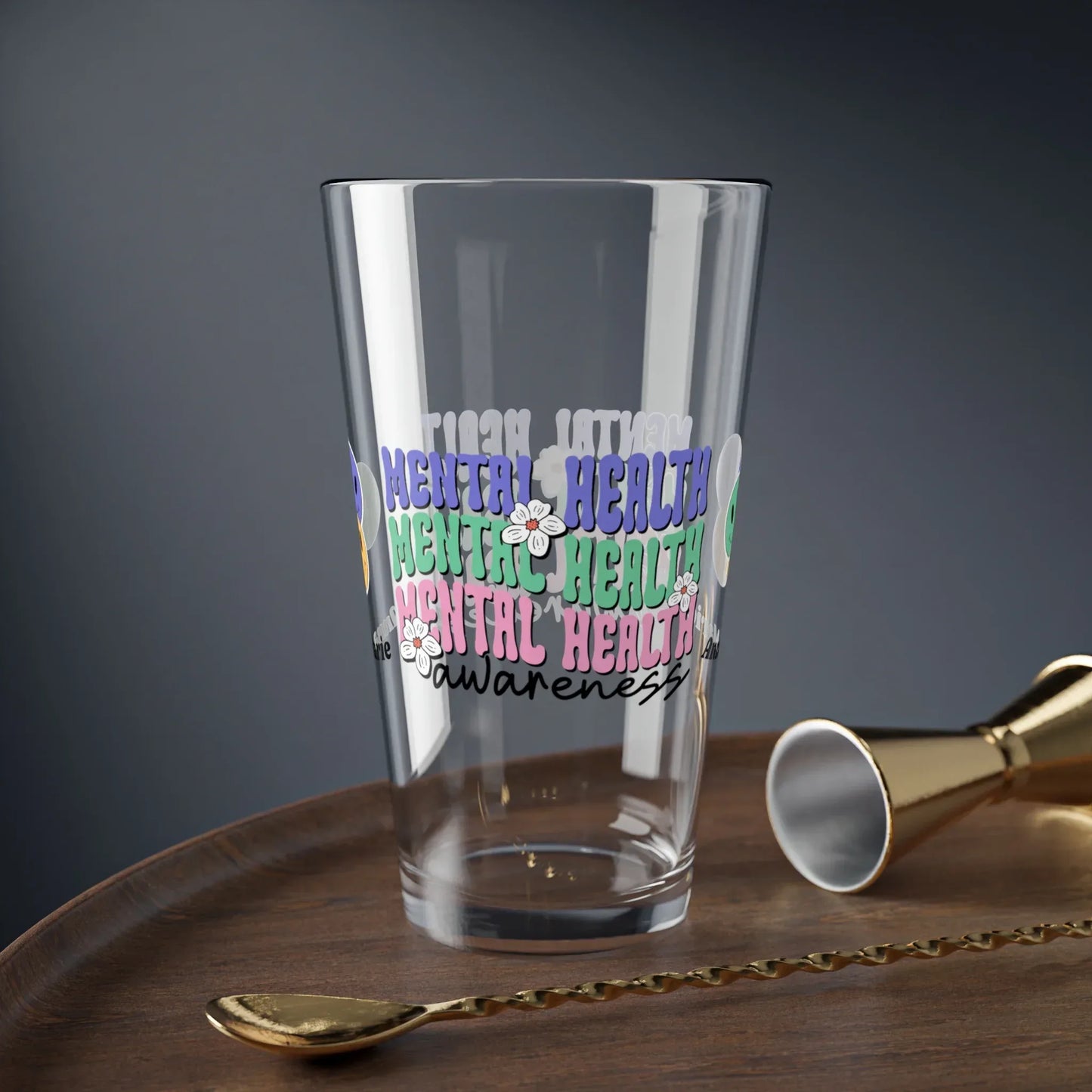 Shop our premium mental health awareness retro pint glass 16oz from MySisterIsASurvivor.
