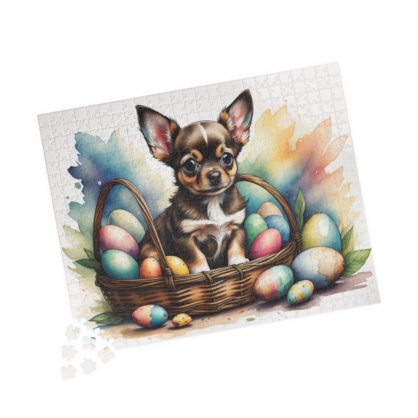 Chihuahua (Black Tri) Easter Puppy Puzzle - Dog Lovers, Mental Health Benefits, Holiday Fun, Mindfulness, Stress Relief, Festive Gift