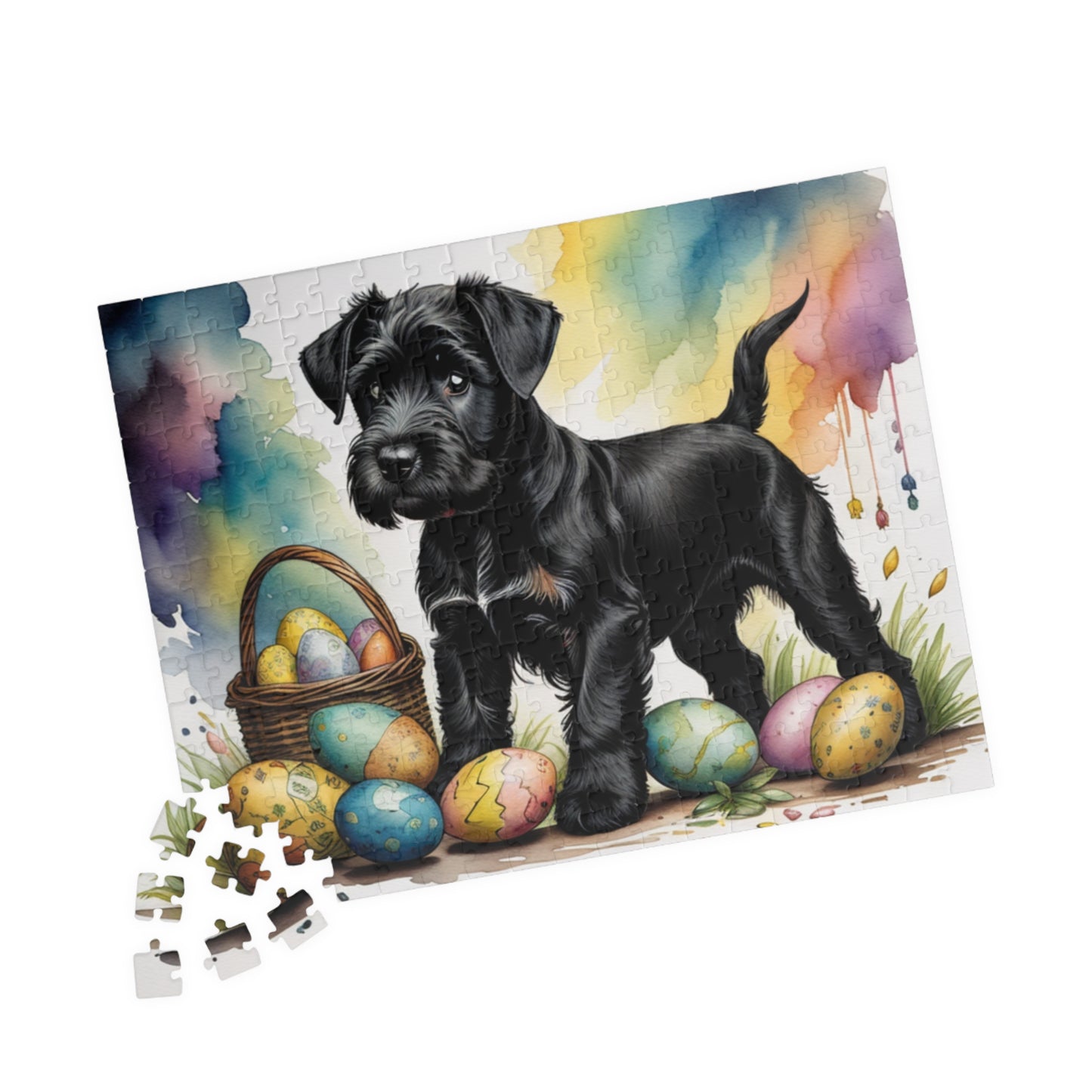 Schnauzer (Black) Easter Puppy Puzzle - Dog Lovers, Mental Health Benefits, Holiday Fun, Mindfulness, Stress Relief, Festive Gift