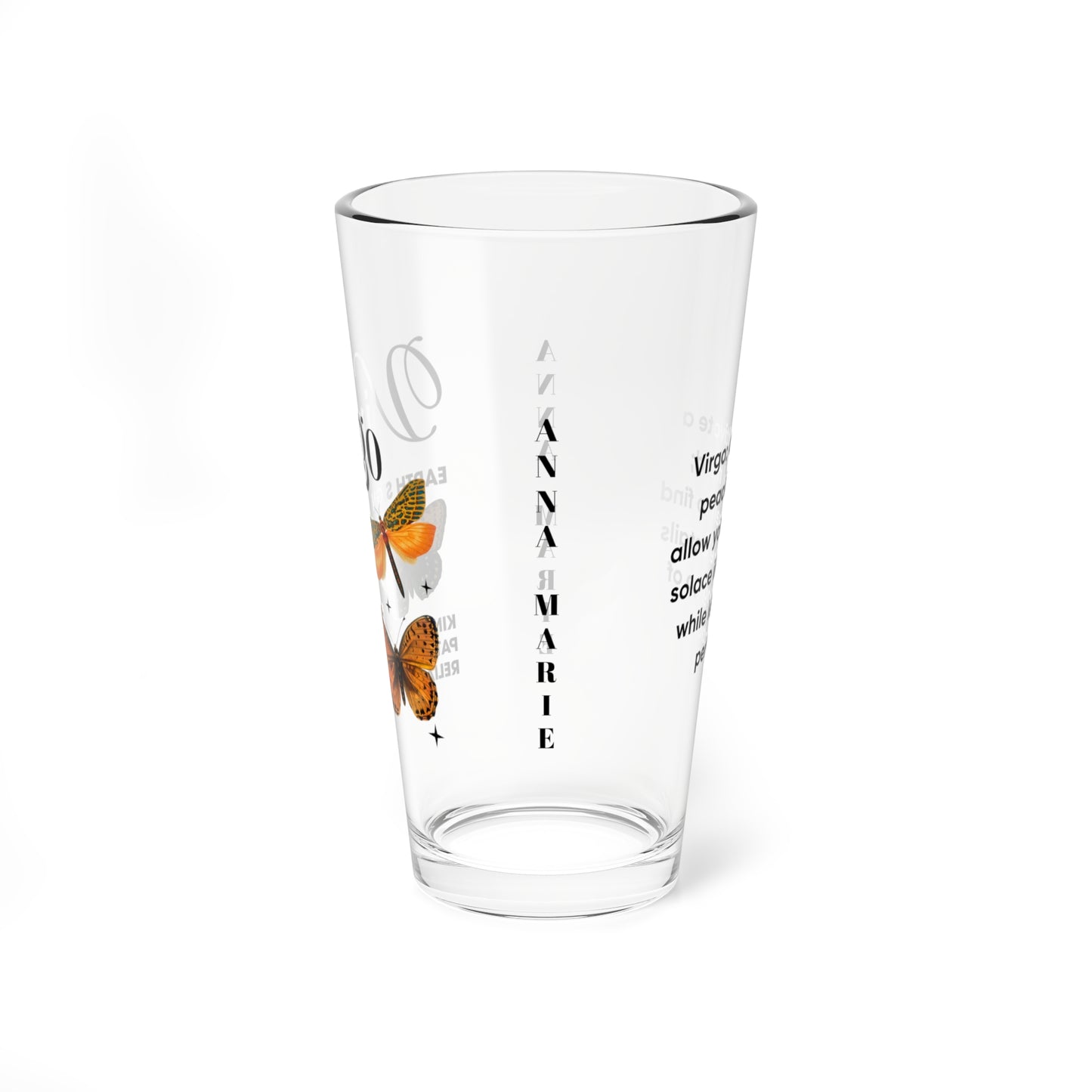 Virgo personalized astrology pint glass, 16oz zodiac horoscope star sign birthday drinkware gift
