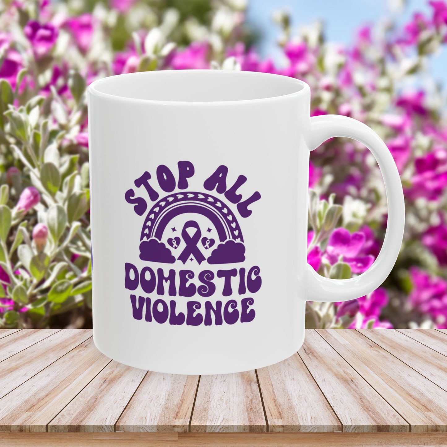 Stop All Domestic Violence Ceramic Mug - Support & Awareness