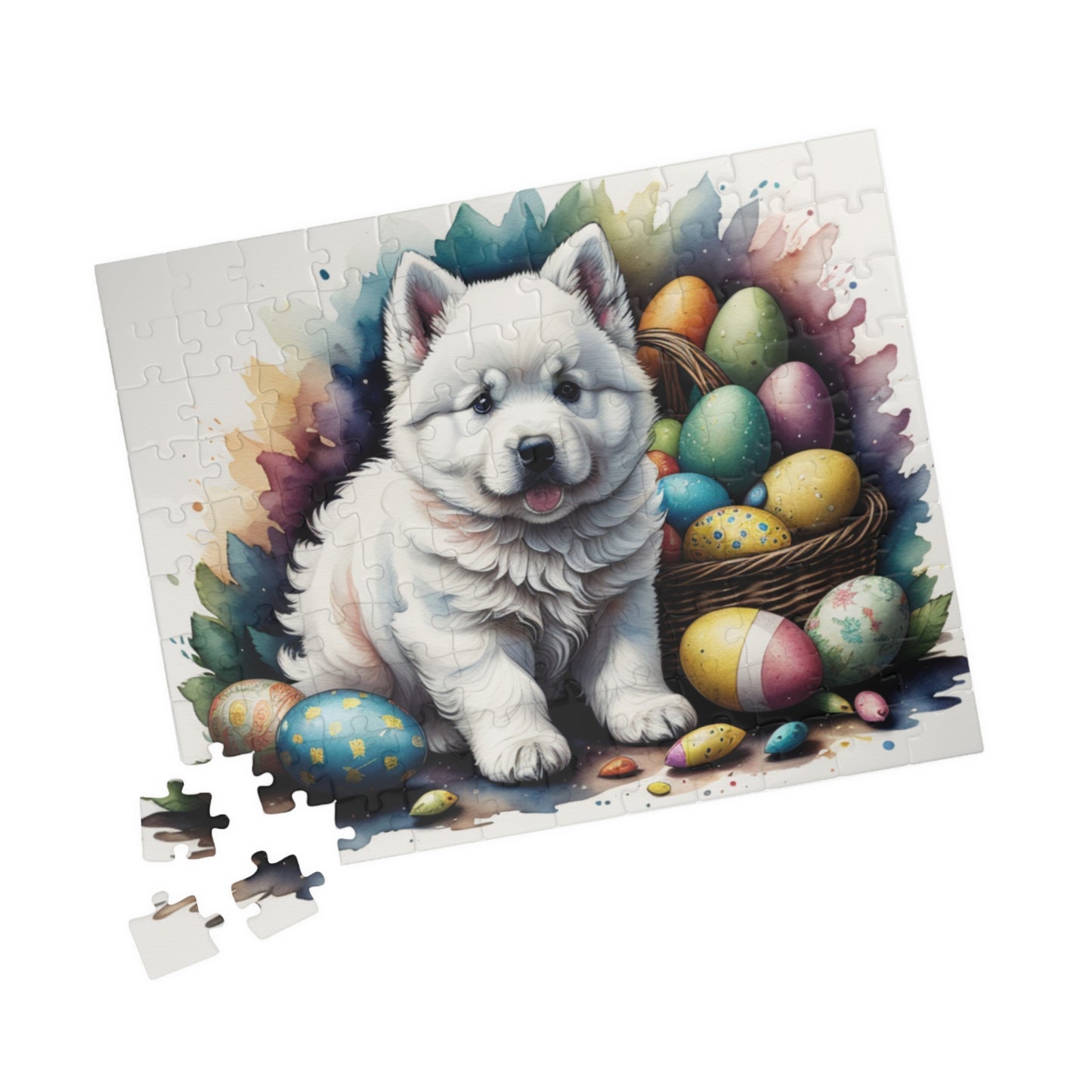Samoyed Easter Puppy Puzzle - Dog Lovers, Mental Health Benefits, Holiday Fun, Mindfulness, Stress Relief, Festive Gift