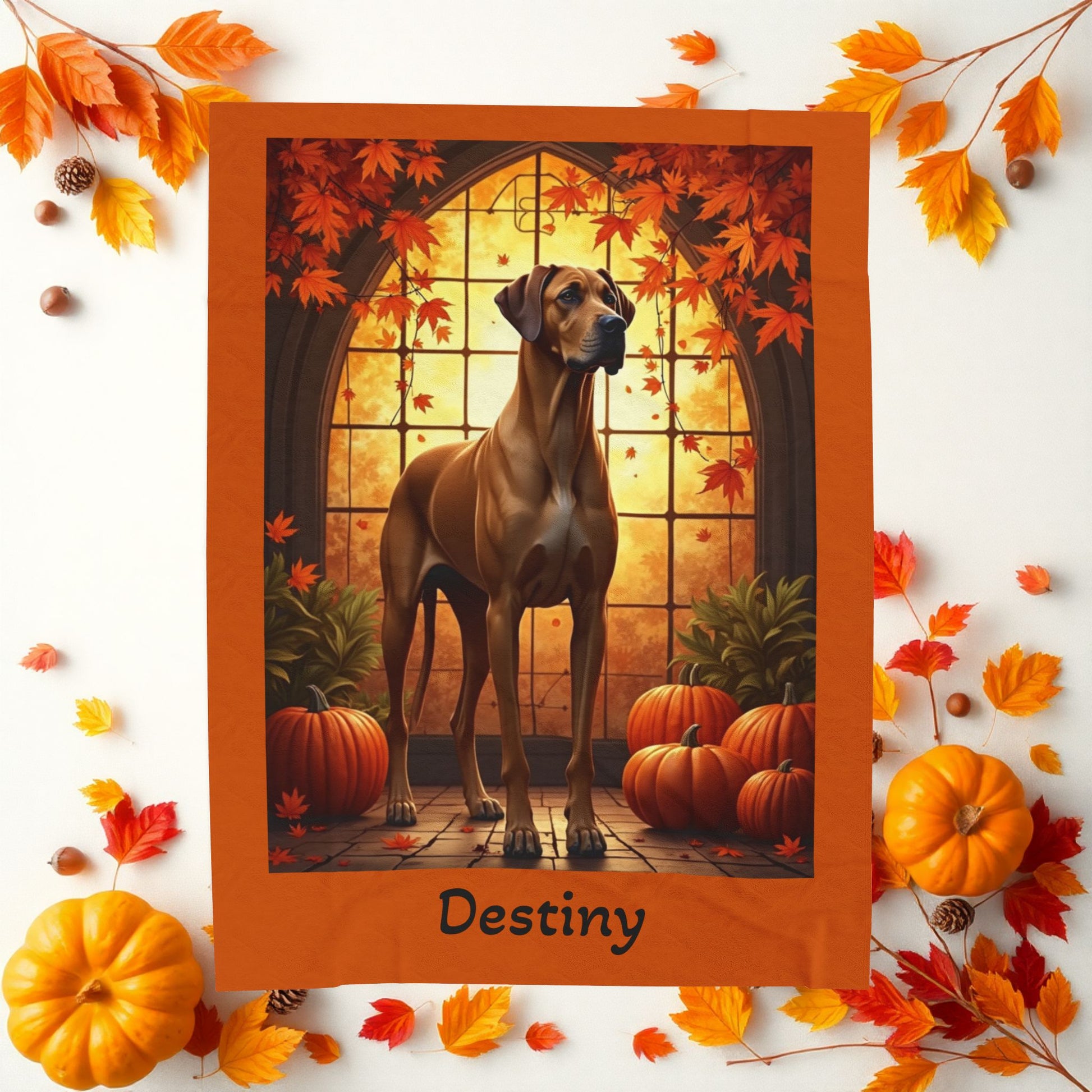 Great Dane Fawn Coat Velveteen Plush Blanket, Personalized Cozy Dog Throw, Gentle Giant Gift