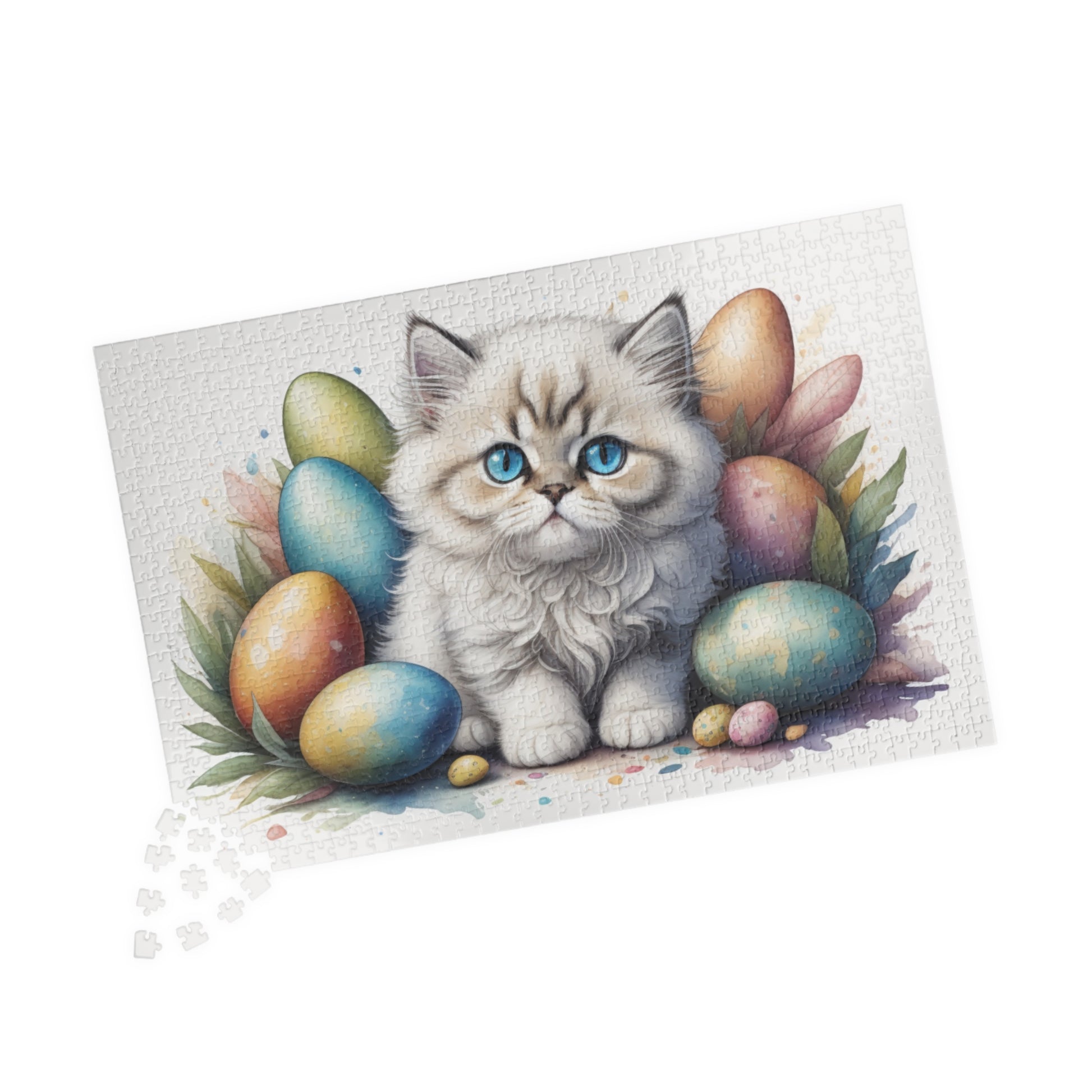 Persian Easter Kitten Puzzle - Cat Lovers, Mental Health Benefits, Holiday Fun, Mindfulness, Stress Relief, Festive Gift