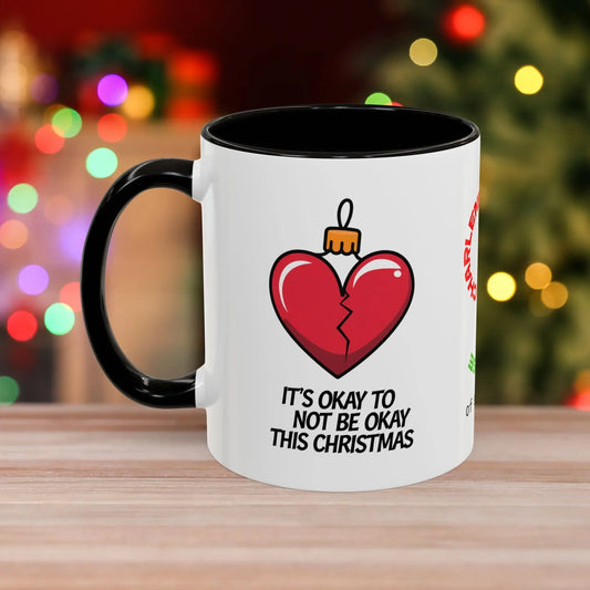 Shop our its okay to not be okay this christmas mug 3 featuring the 11oz style option from MySisterIsASurvivor.