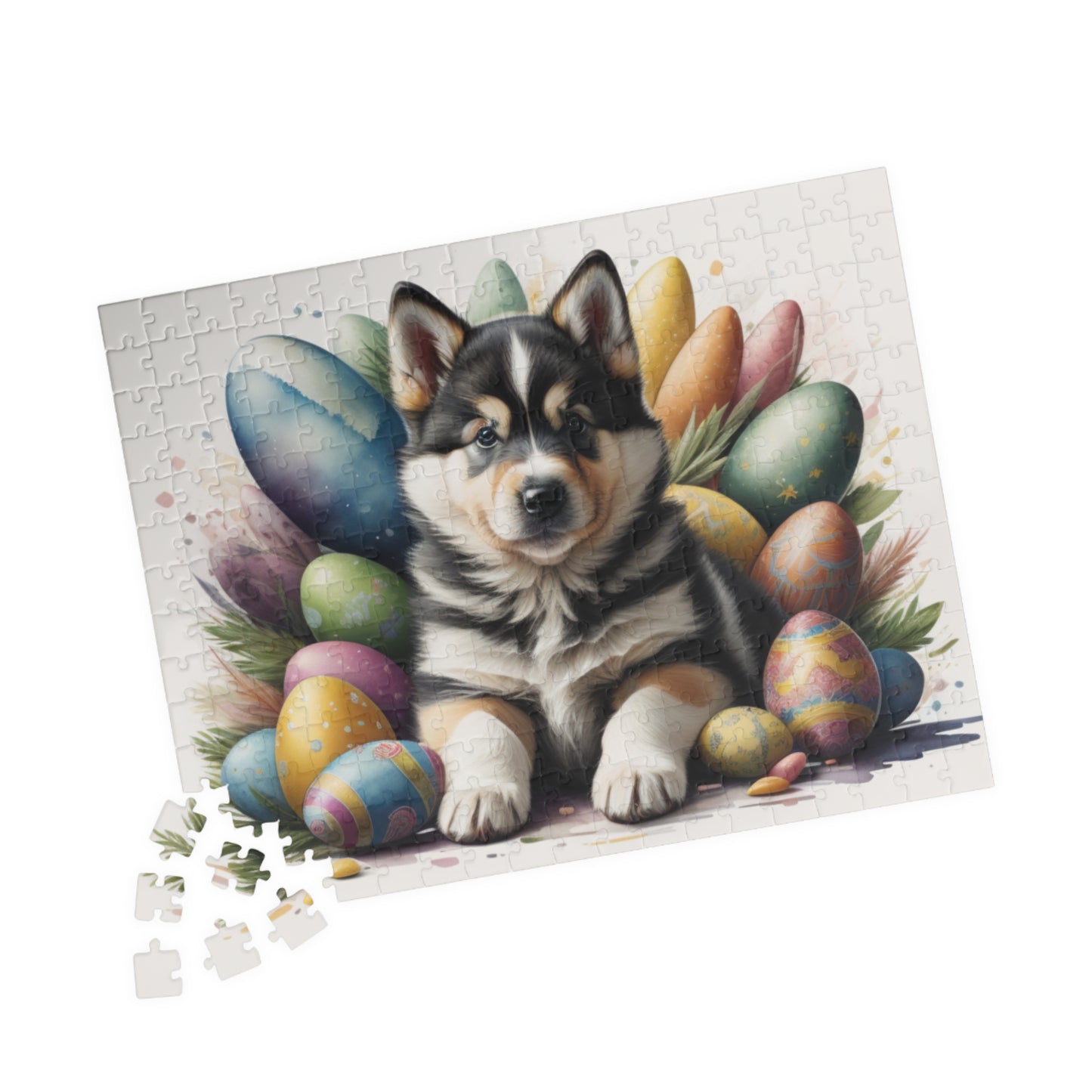 Alaskan Malamute Easter Puppy Puzzle - Dog Lovers, Mental Health Benefits, Holiday Fun, Mindfulness, Stress Relief, Festive Gift