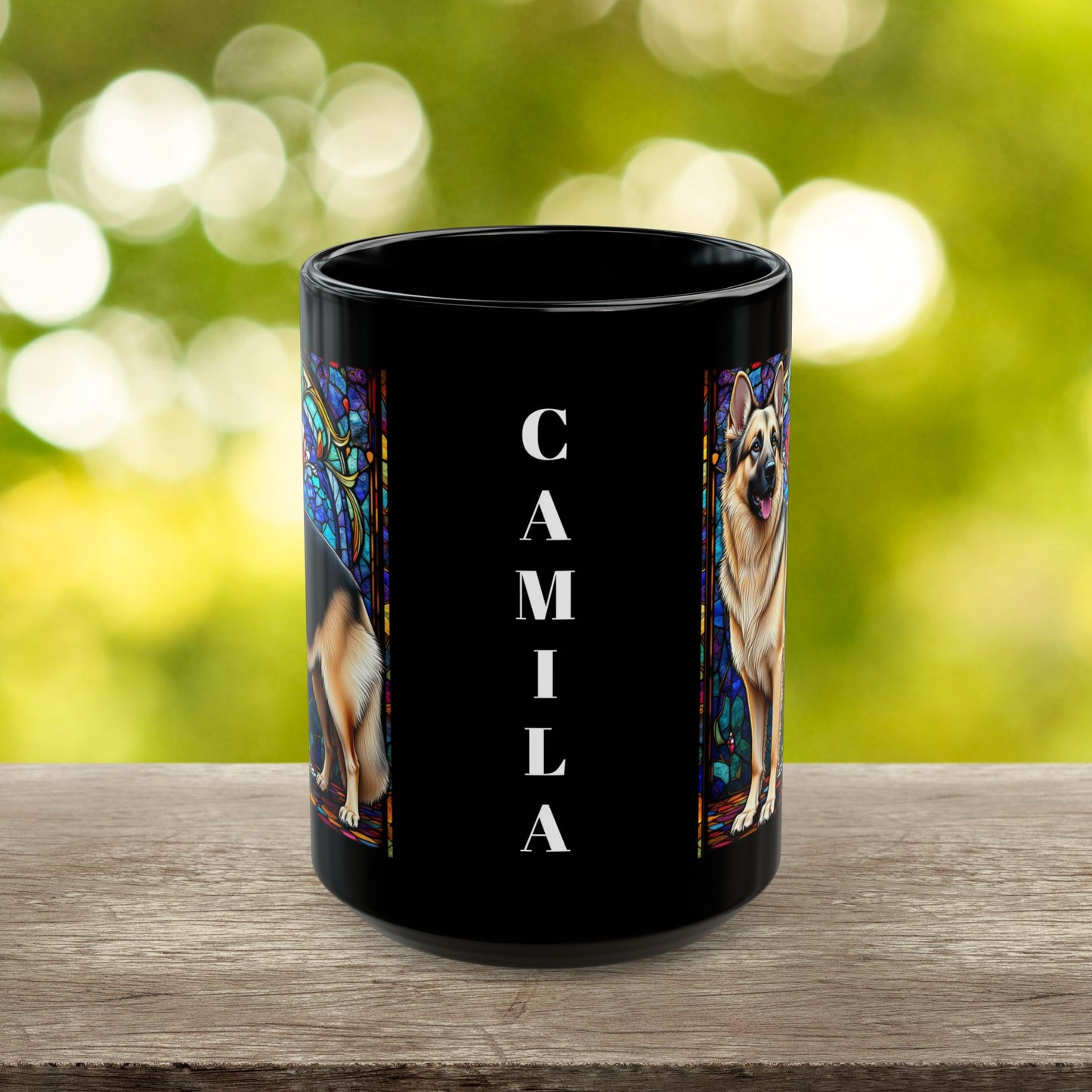 German Shepherd (Black & Cream) Personalized Mug, Pet Lover Mug, Dog Coffee Mug, Custom Name Mug, Dog Lover Gift, Dog-Themed Mug, GS Mug