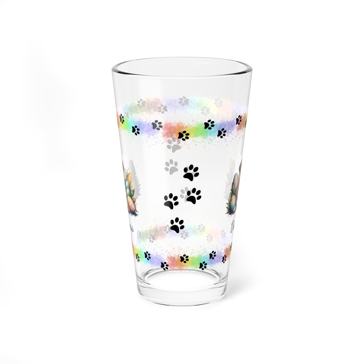 Great Dane (Fawn) Personalized Easter Puppy 16oz Pint Glass - Custom Dog Design, Mental Health Gift, Easter Décor, and Festive Celebrations