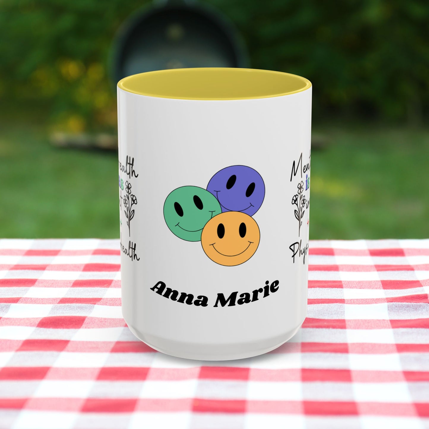 Mental Health is Just as Important as Physical Health - Custom Retro Affirmation Mug for Wellness & Mental Health Support