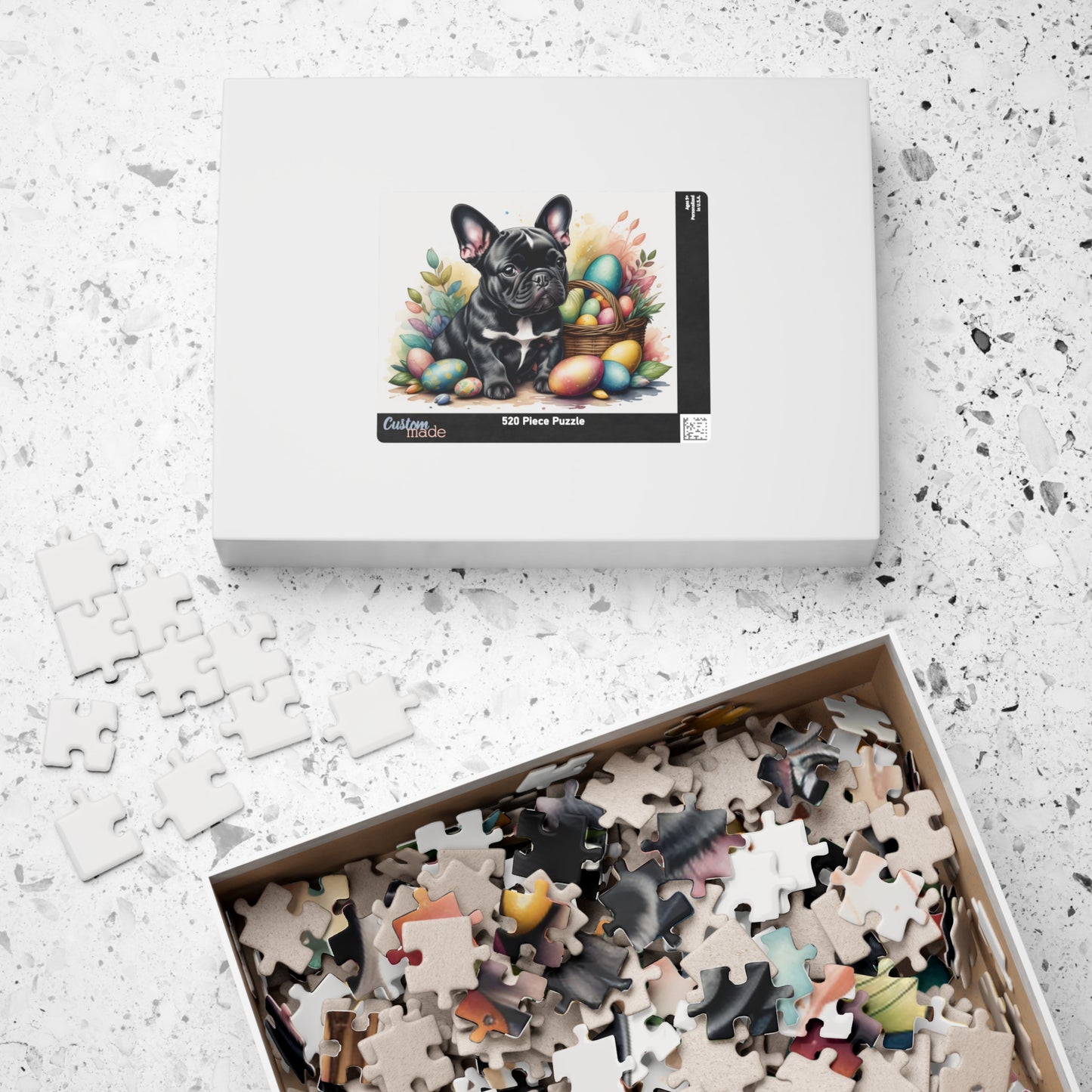 French Bulldog (Black) Easter Puppy Puzzle - Dog Lovers, Mental Health Benefits, Holiday Fun, Mindfulness, Stress Relief, Festive Gift
