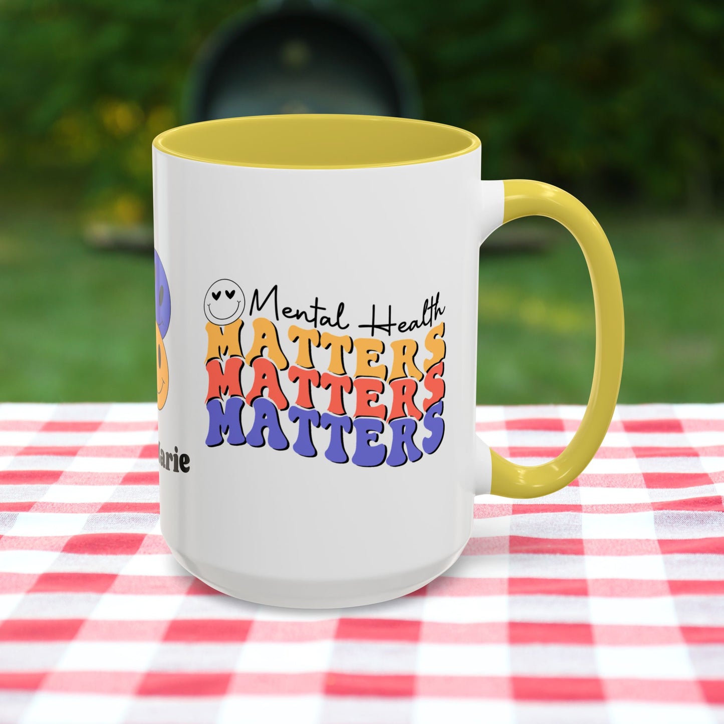 Mental Health Matters - Custom Retro Uplifting Mug for Mental Health Support & Emotional Well-Being