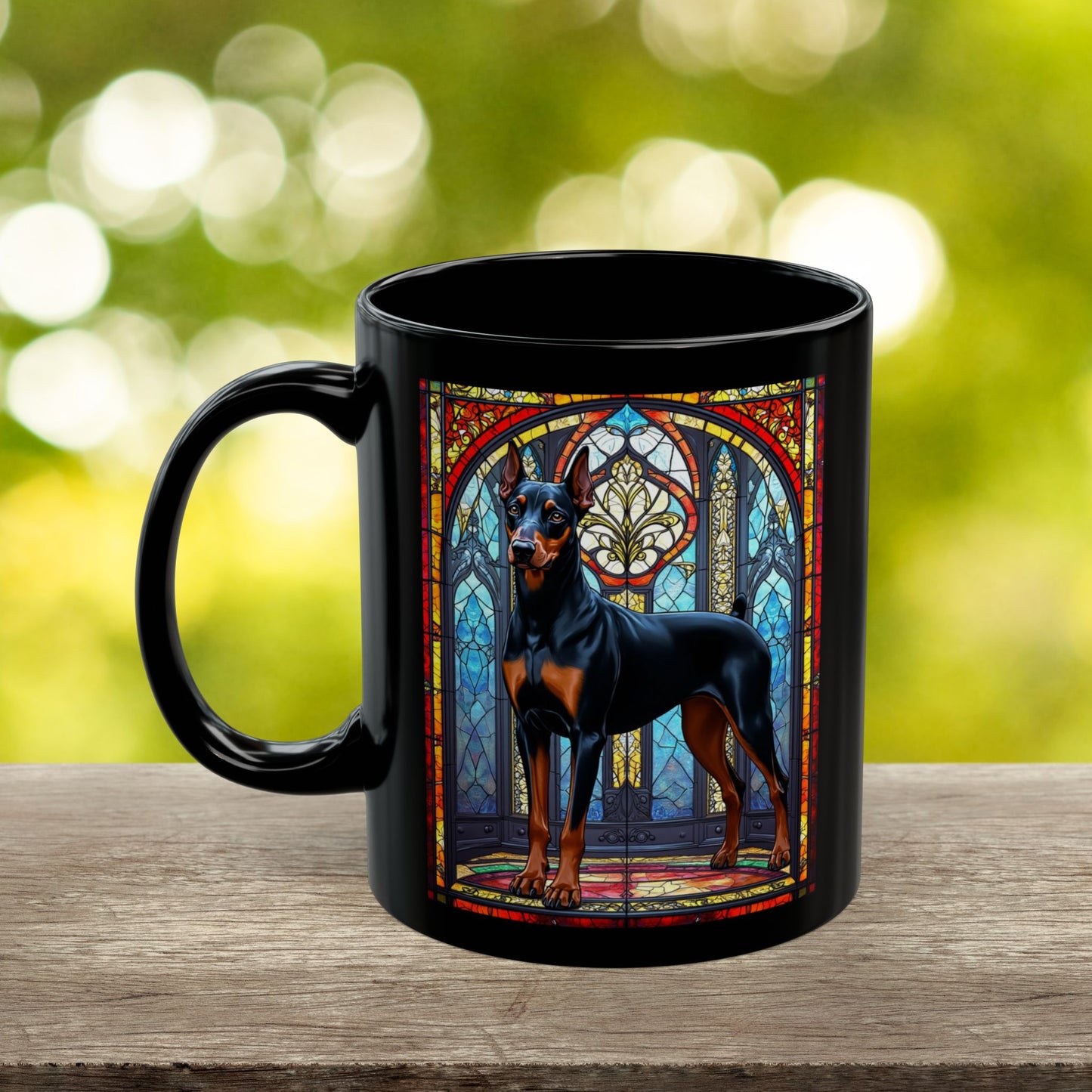 Doberman Pinscher (Black & Rust) Personalized Mug, Pet Lover Mug, Dog Coffee Mug, Custom Dobie Name Mug, Dog Lover Gift, Dog-Themed Mug