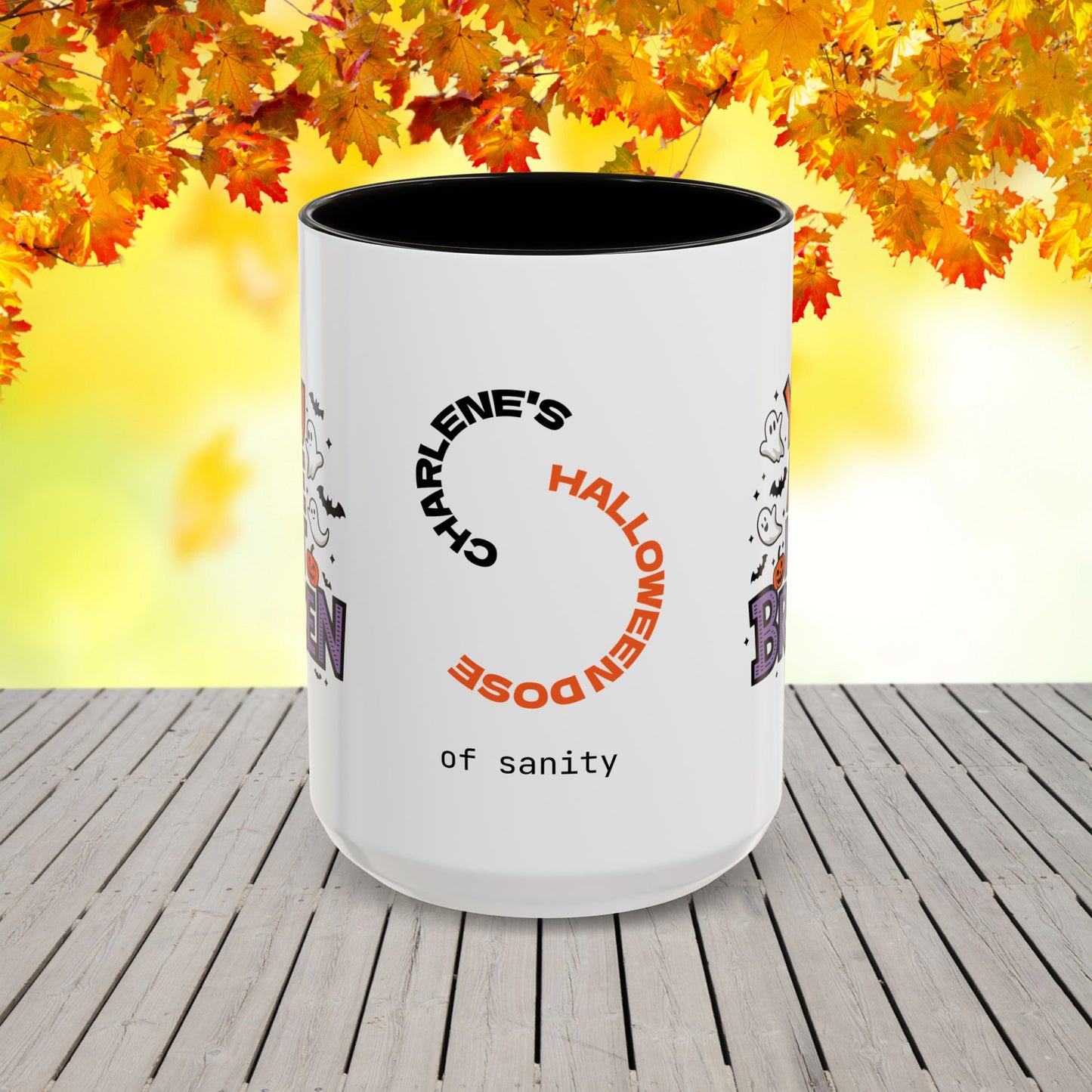 Halloween mug with “You Are Not Broken” quote, personalized self-care gift for healing and emotional support.