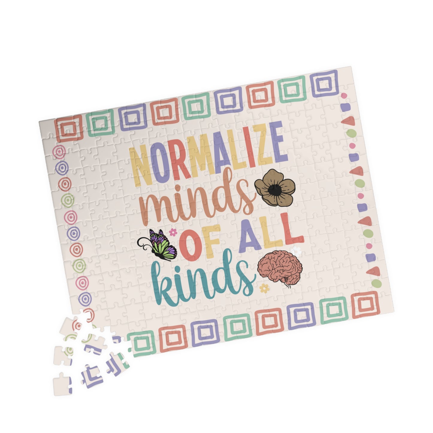 Normalize Minds Of All Kinds - Mental Health Quote Puzzle