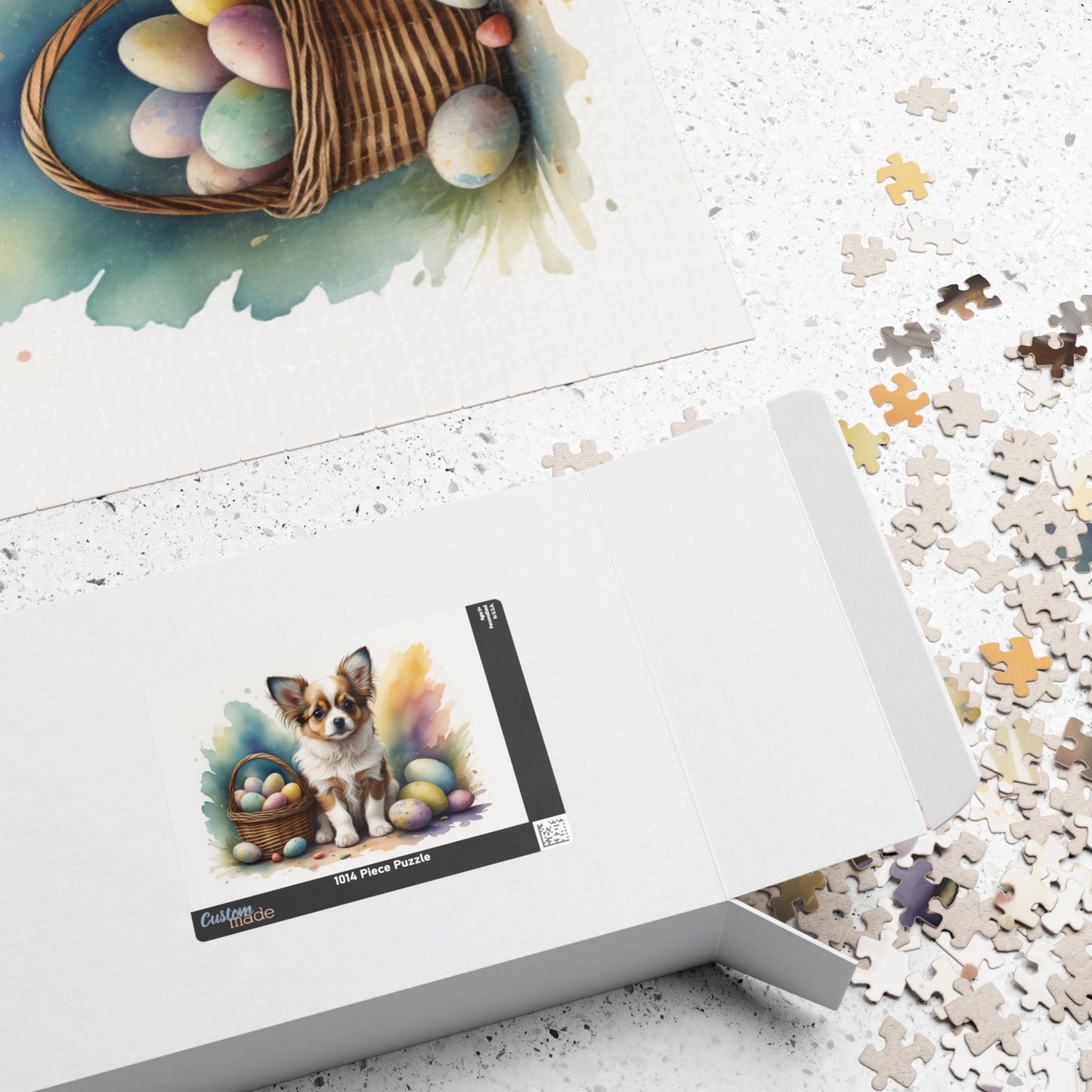 Papillon (White & Brown) Easter Puppy Puzzle - Dog Lovers, Mental Health Benefits, Holiday Fun, Mindfulness, Stress Relief, Festive Gift