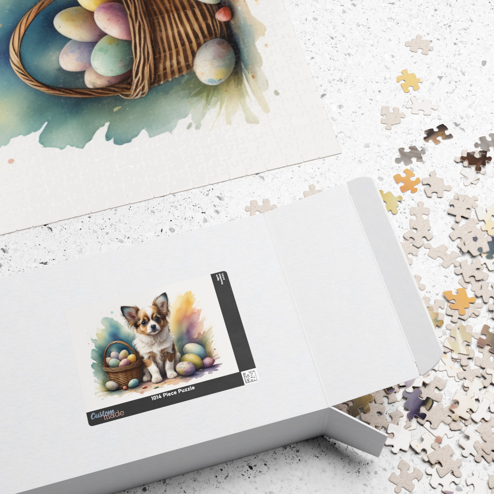 Papillon (White & Brown) Easter Puppy Puzzle - Dog Lovers, Mental Health Benefits, Holiday Fun, Mindfulness, Stress Relief, Festive Gift