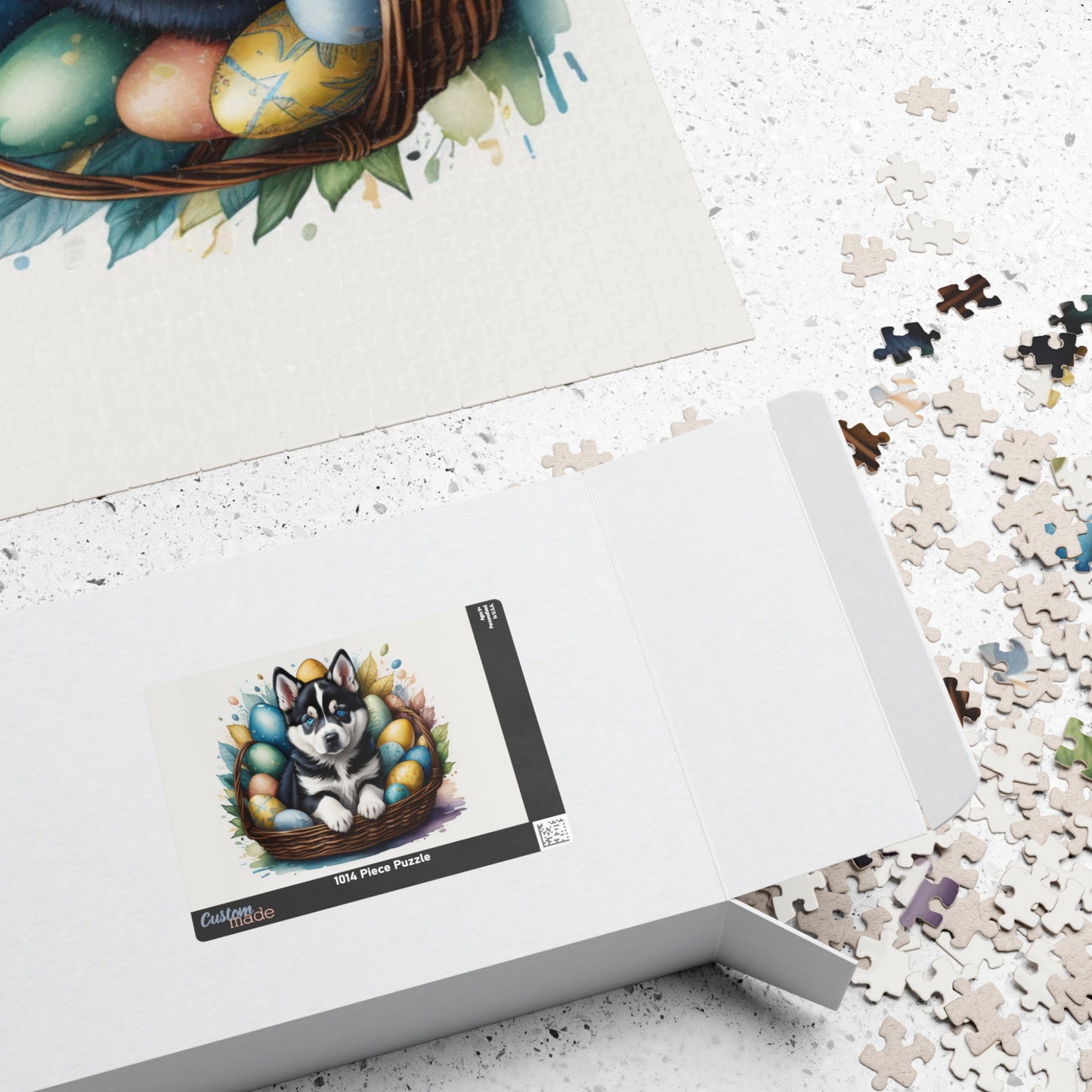 Siberian Husky Easter Puppy Puzzle - Dog Lovers, Mental Health Benefits, Holiday Fun, Mindfulness, Stress Relief, Festive Gift