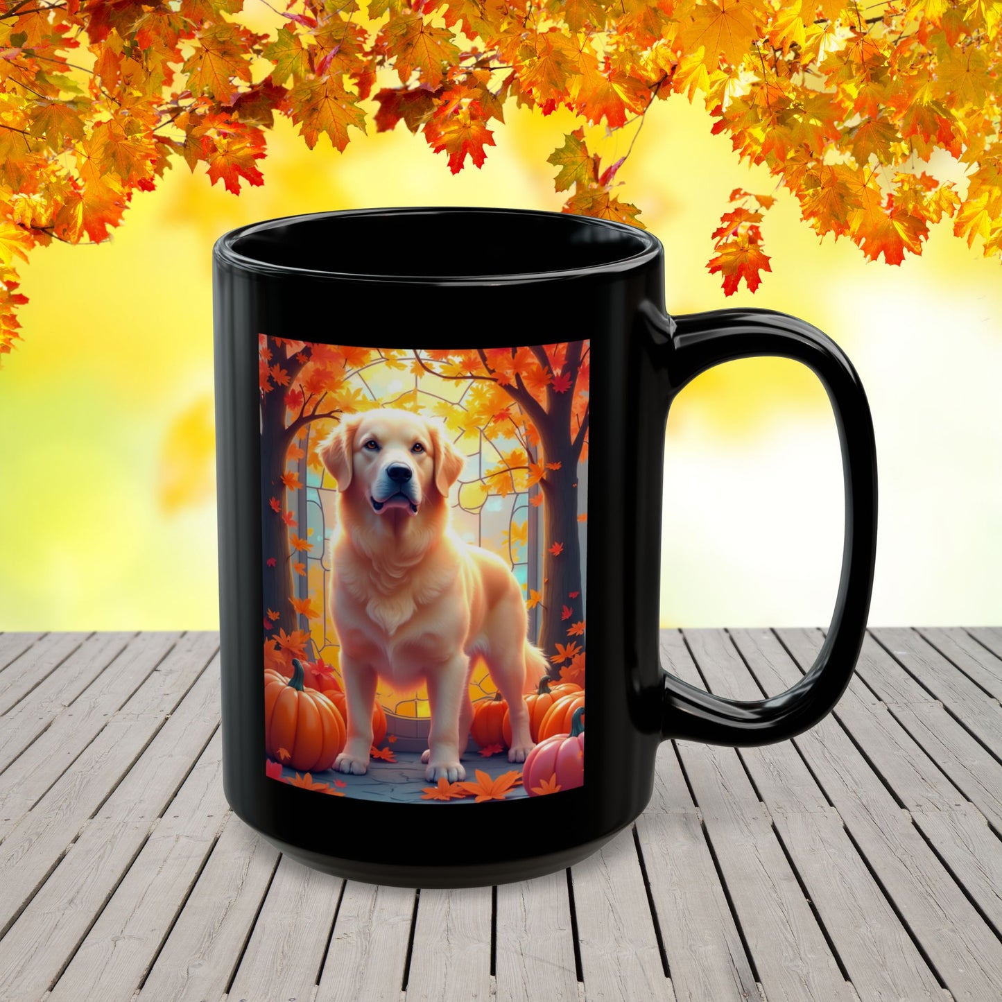 Golden Retriever Light - Personalized fall coffee cup, custom dog lover gift for Goldie fans