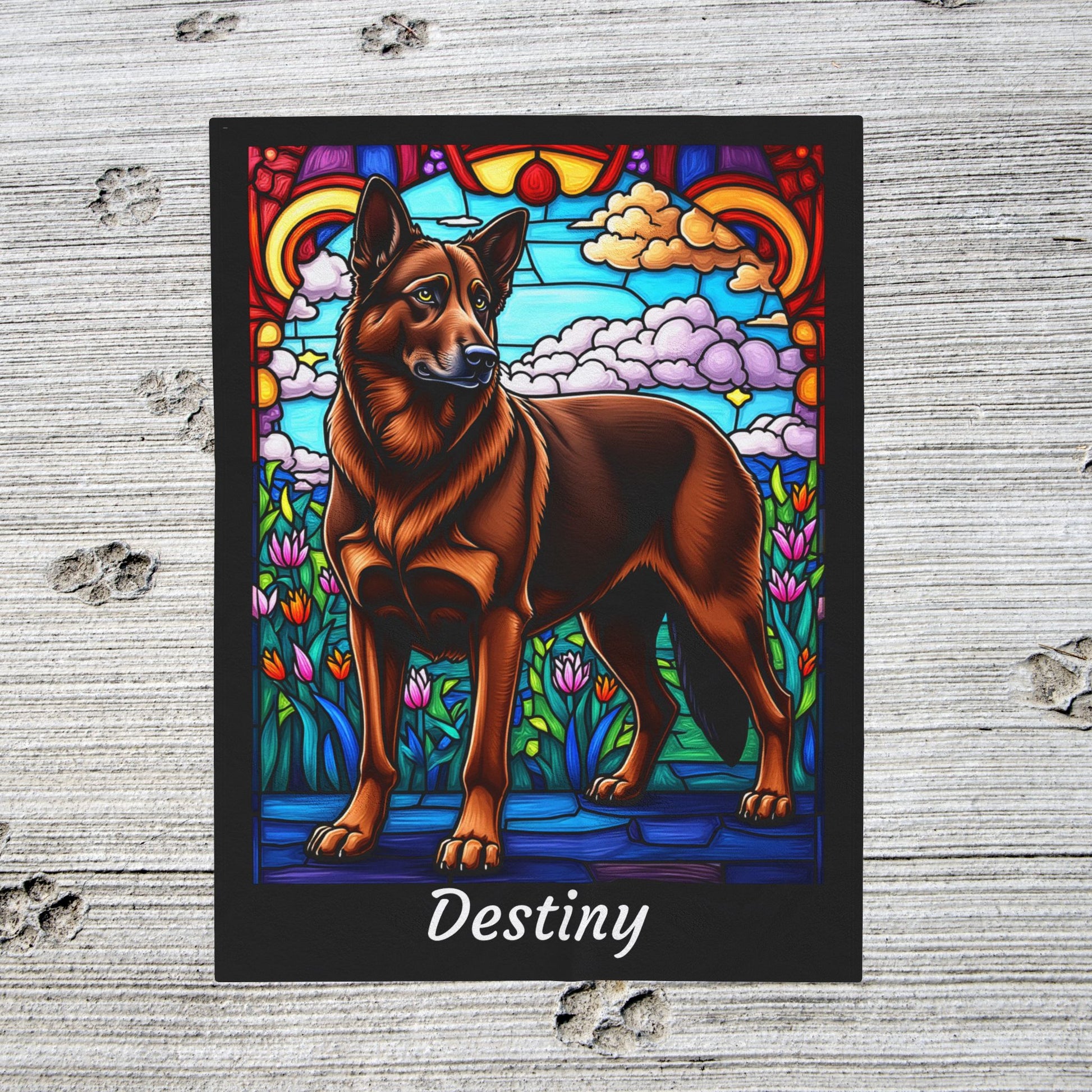 German Shepherd Liver Coat Blanket, Personalized Dog Lover Throw, Custom Gift for Dog Owners