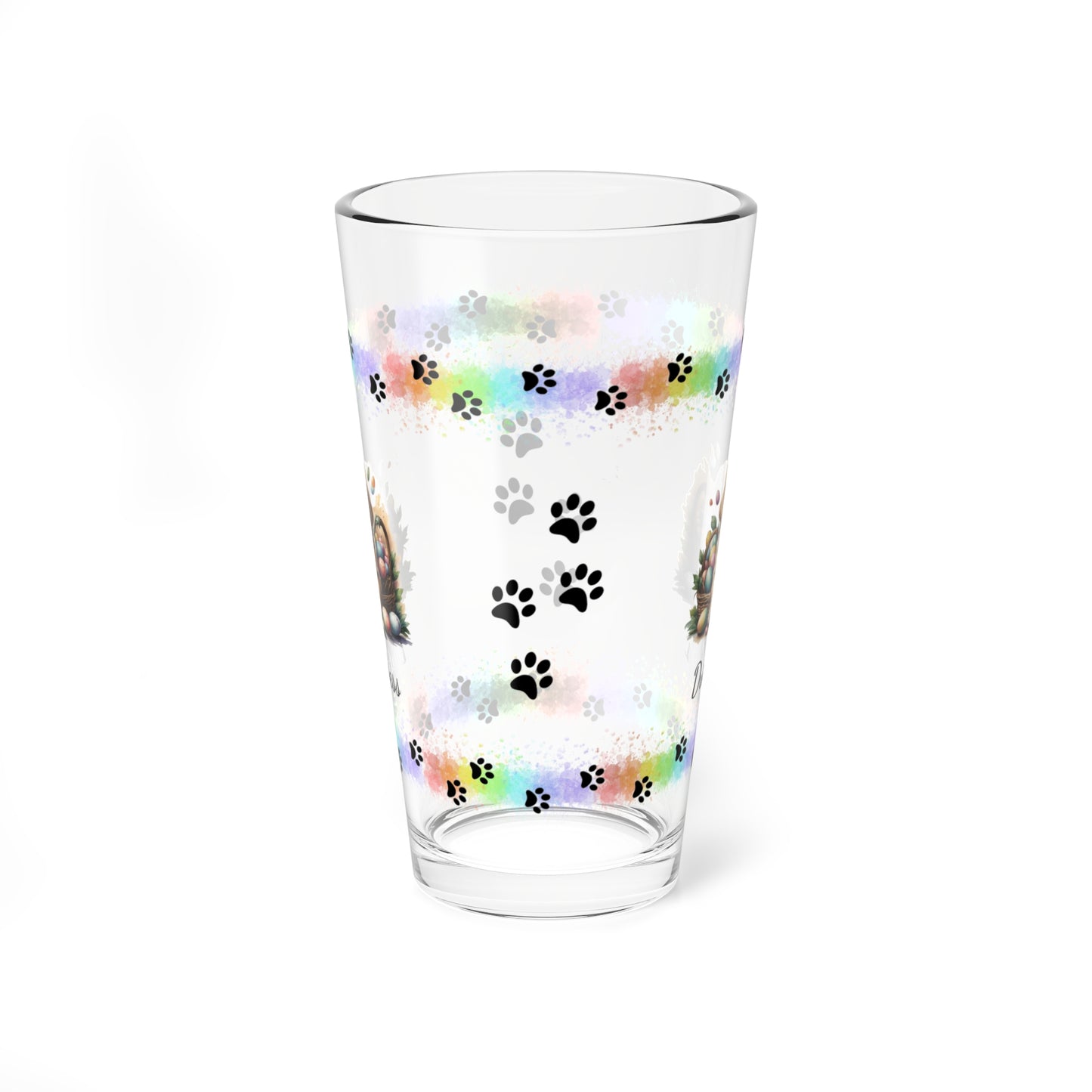 Golden Retriever Personalized Easter Puppy 16oz Pint Glass - Custom Dog Design, Mental Health Gift, Easter Décor, and Festive Celebrations