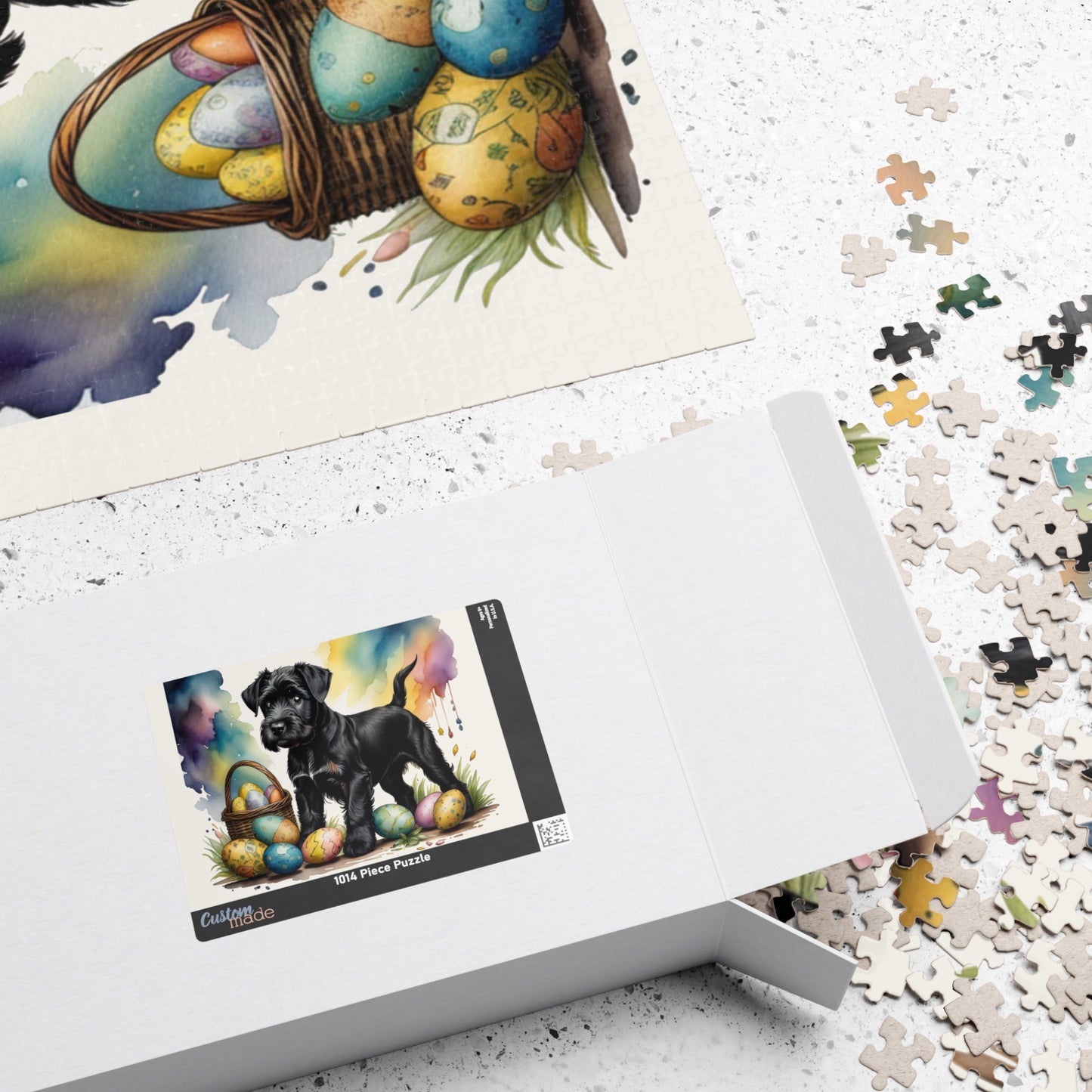 Schnauzer (Black) Easter Puppy Puzzle - Dog Lovers, Mental Health Benefits, Holiday Fun, Mindfulness, Stress Relief, Festive Gift