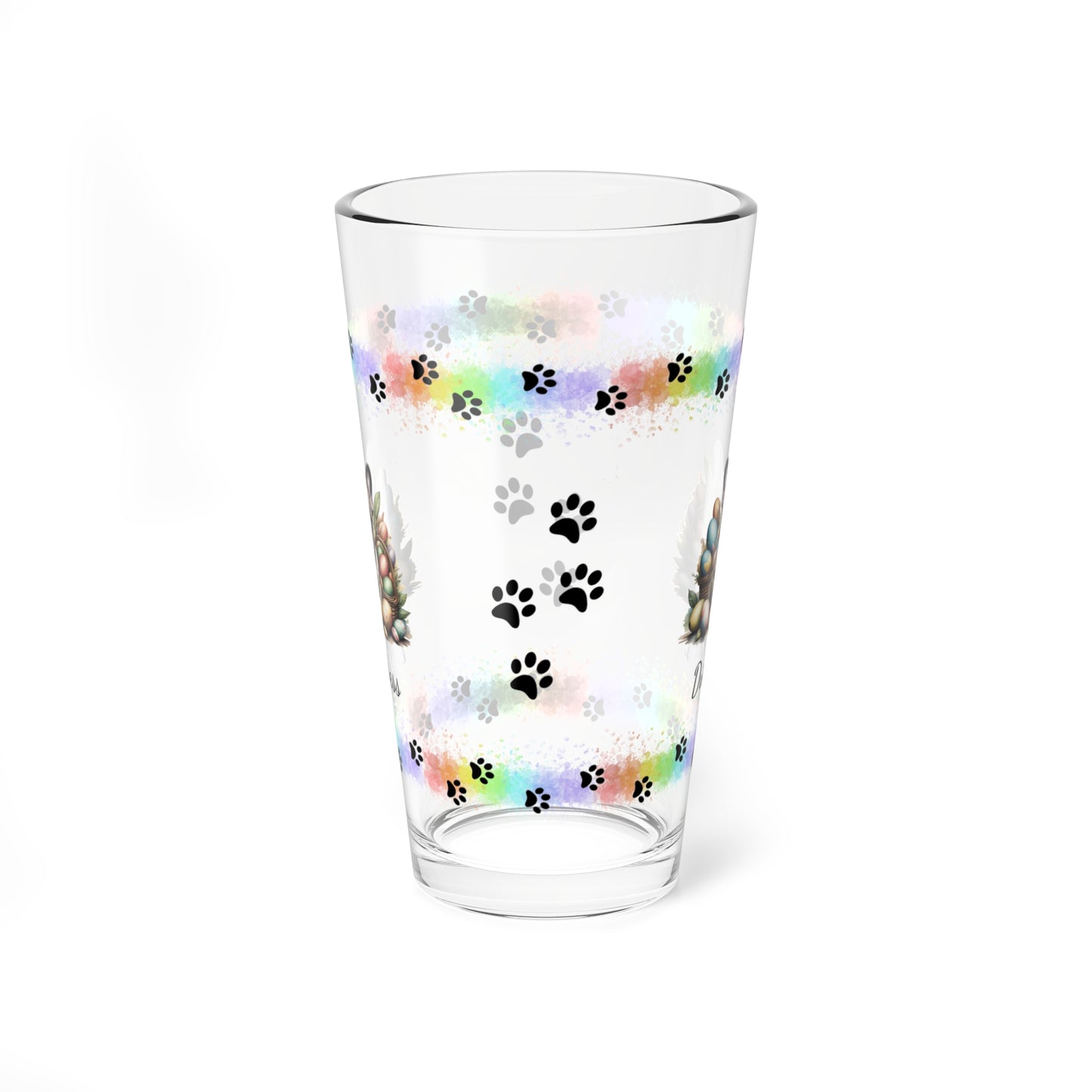 French Bulldog (Brindle) Personalized Easter Puppy 16oz Pint Glass - Custom Dog Design, Mental Health Gift, Easter Décor, and Festive Celebrations