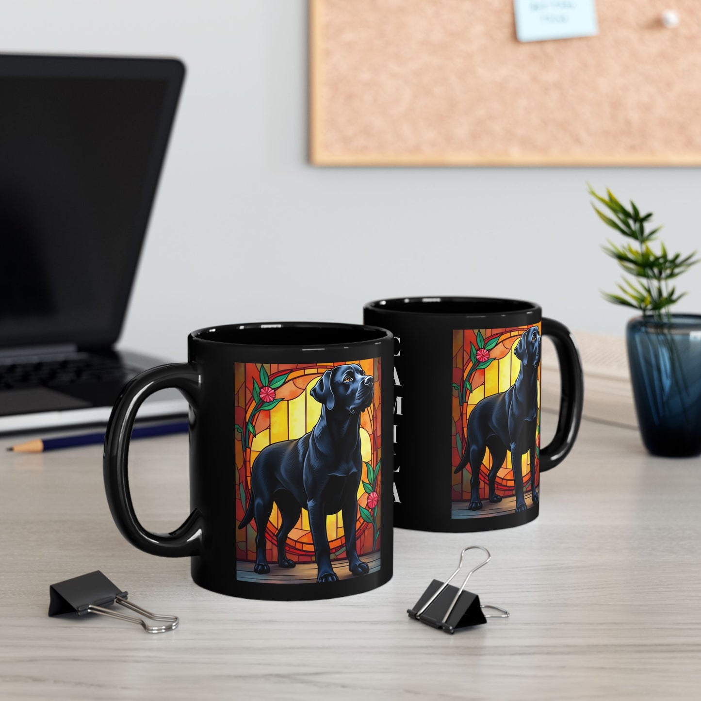 Labrador Retriever Black personalized mug, custom dog coffee cup gift for Lab lovers
