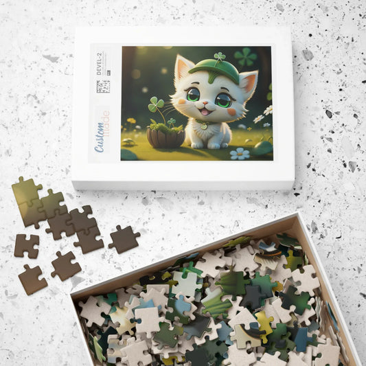 Shop our clover comfort cat st patricks day mental health puzzle featuring the 1014 pcs (Horizontal) style option from MySisterIsASurvivor.