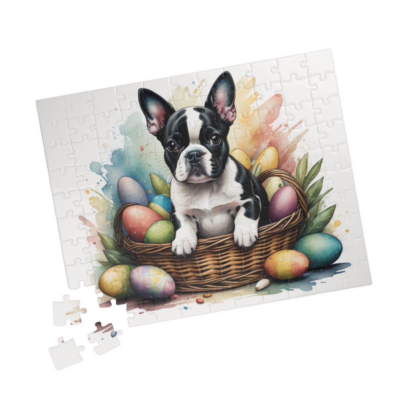 Boston Terrier Easter Puppy Puzzle - Dog Lovers, Mental Health Benefits, Holiday Fun, Mindfulness, Stress Relief, Festive Gift