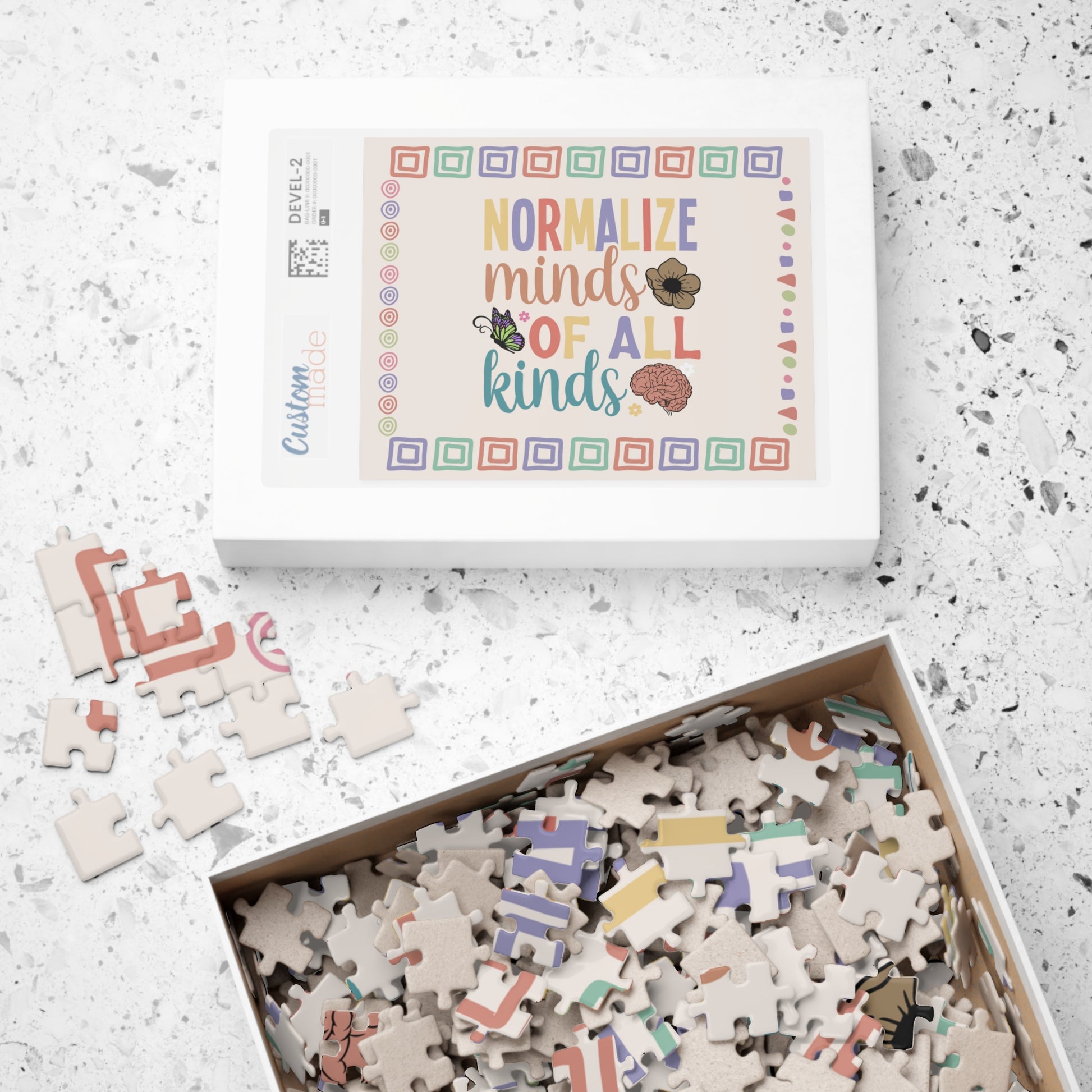 Normalize Minds Of All Kinds - Mental Health Quote Puzzle