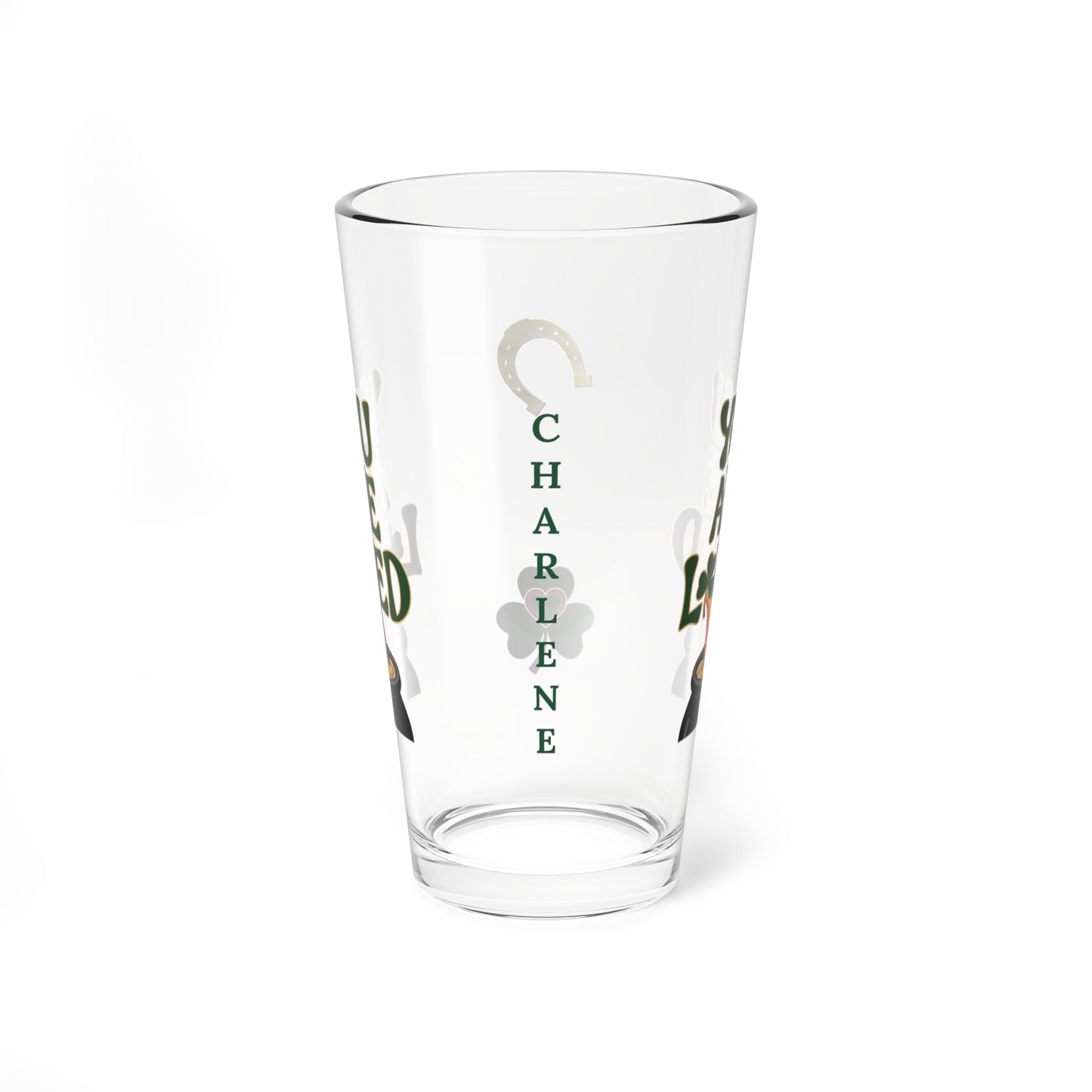 You Are Loved: Personalized St. Patrick's Day Pint Glass - Customizable Name for Happiness and Positivity