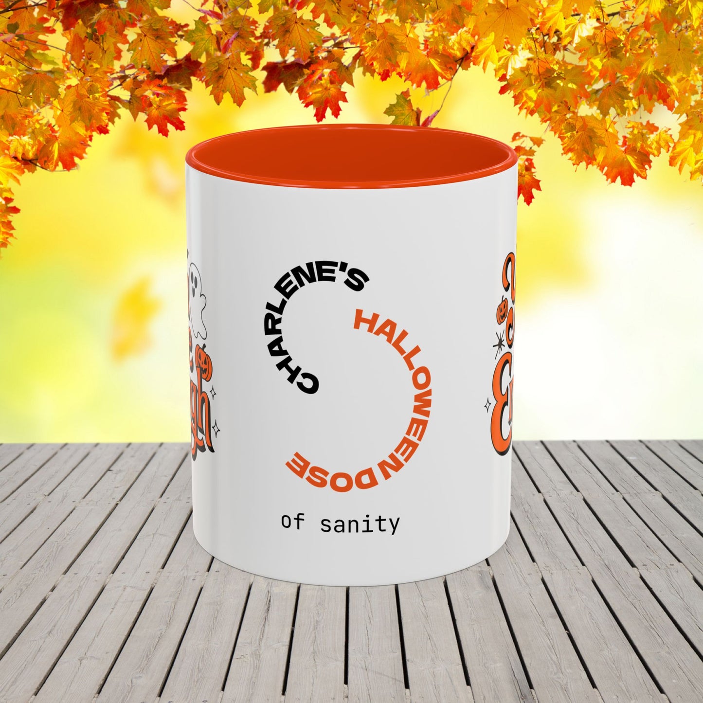 You Are Enough Halloween Mug -personalized Halloween coffee cup with name & positive message
