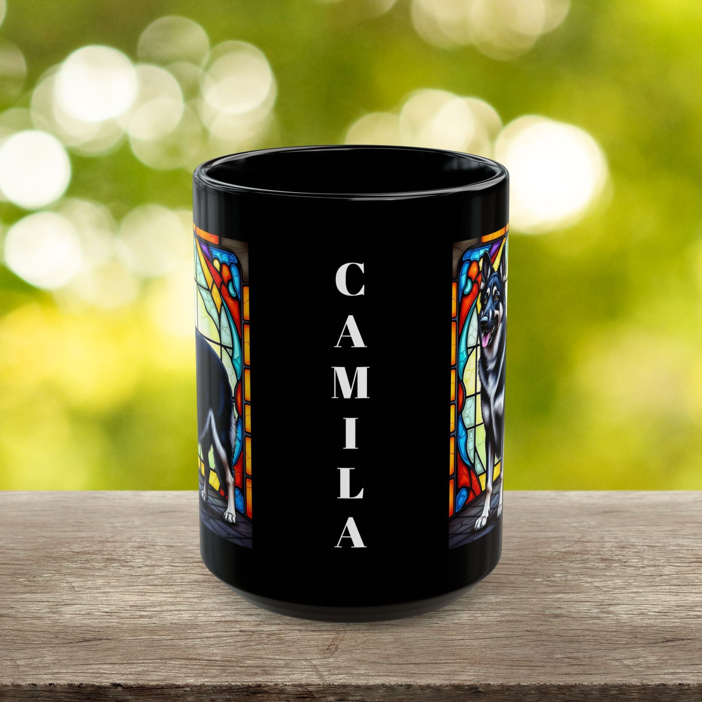 German Shepherd (Black & Silver Blanket) Personalized Mug, Pet Lover Mug, Dog Coffee Mug, Custom Name Mug, Dog Lover Gift, Dog-Themed Mug