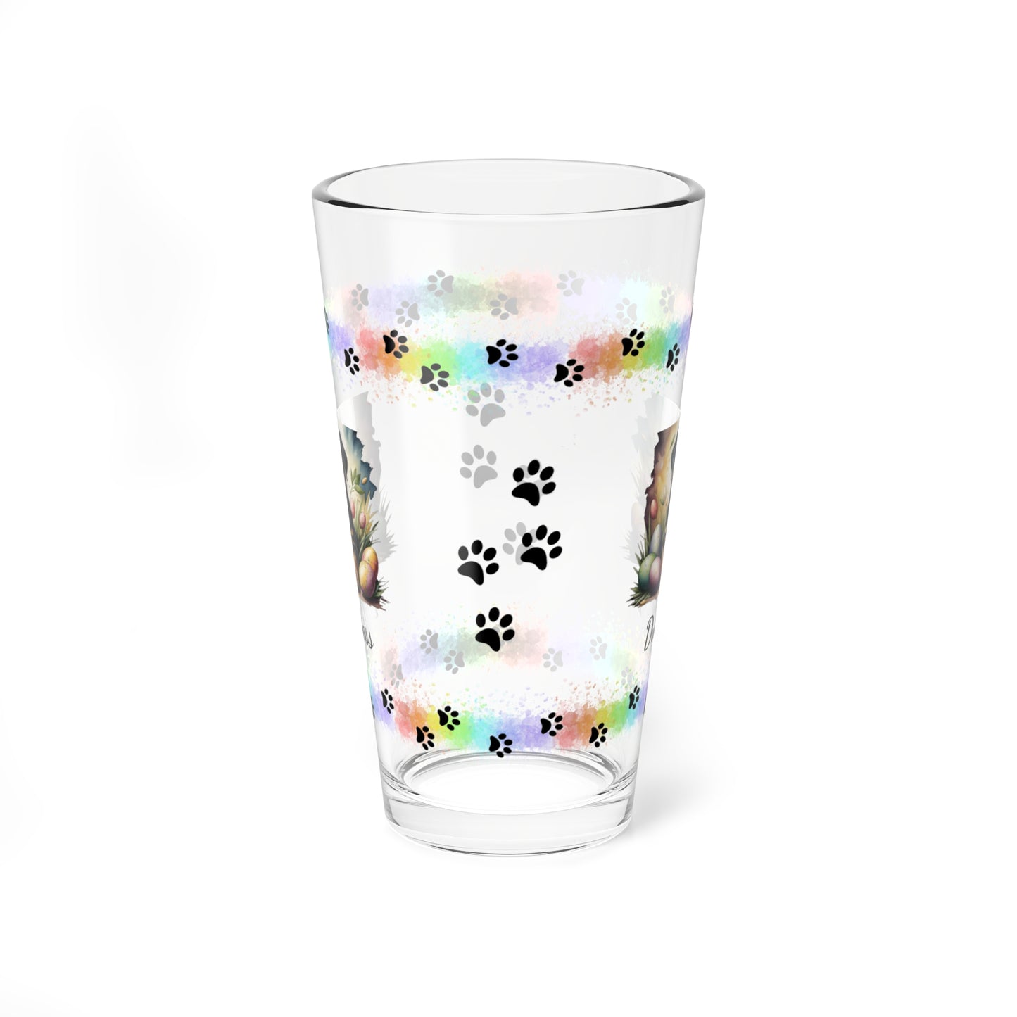 Rottweiler Personalized Easter Puppy 16oz Pint Glass - Custom Dog Design, Mental Health Gift, Easter Décor, and Festive Celebrations