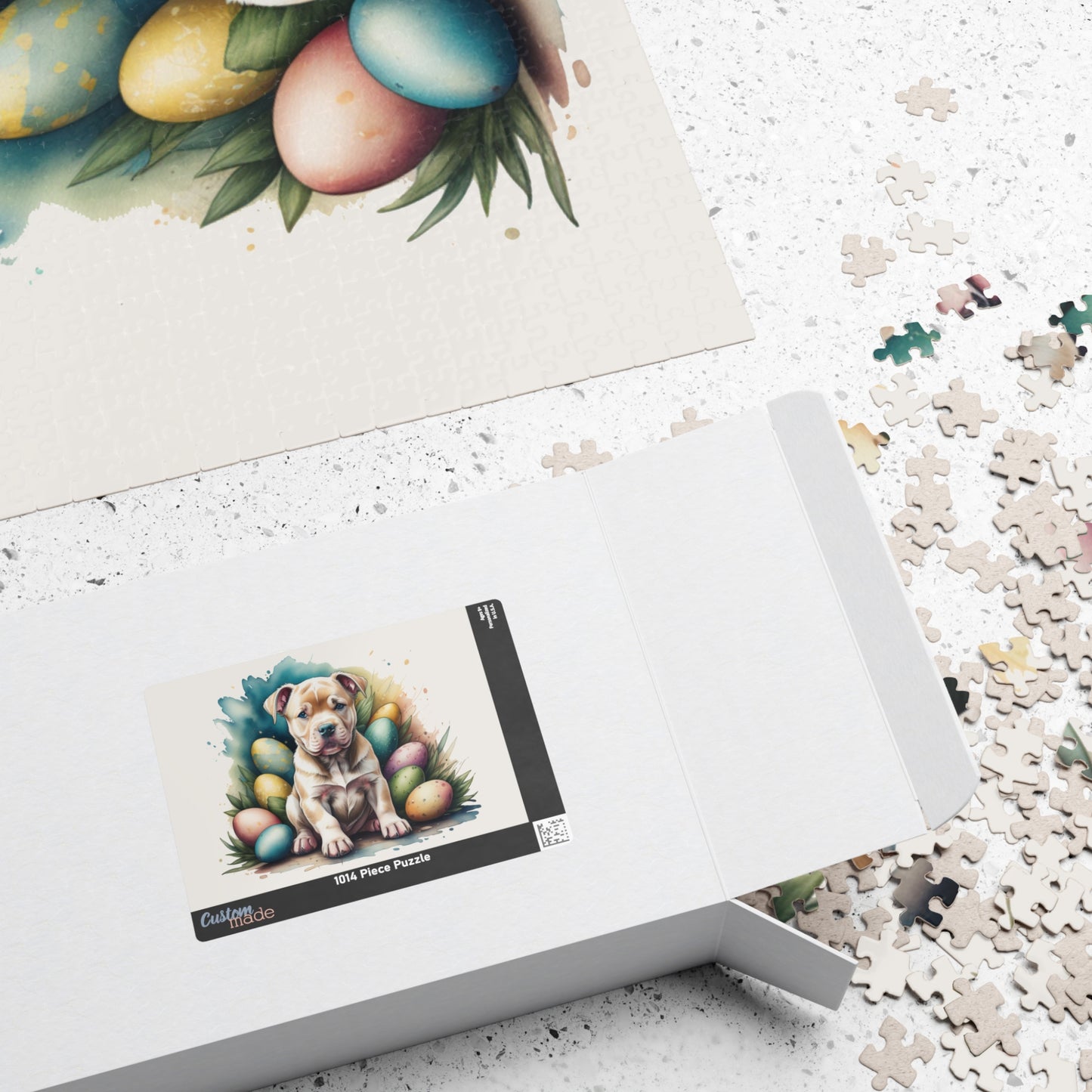 Pitbull (Fawn) Easter Puppy Puzzle - Dog Lovers, Mental Health Benefits, Holiday Fun, Mindfulness, Stress Relief, Festive Gift