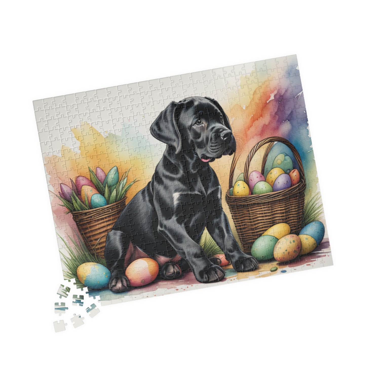 Great Dane (Black) Easter Puppy Puzzle - Dog Lovers, Mental Health Benefits, Holiday Fun, Mindfulness, Stress Relief, Festive Gift