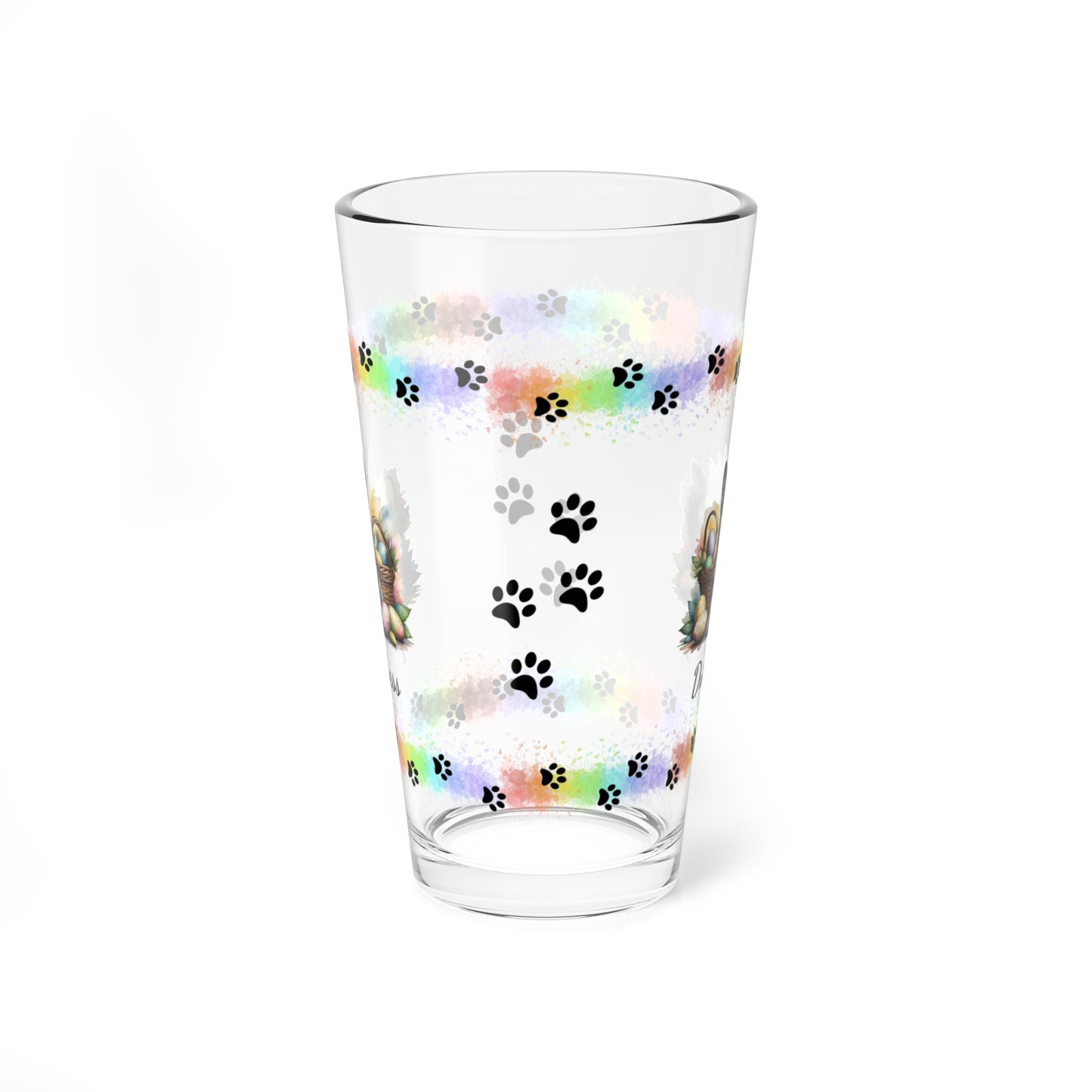 German Shepherd (Sable) Personalized Easter Puppy 16oz Pint Glass - Custom Dog Design, Mental Health Gift, Easter Décor, and Festive Celebrations