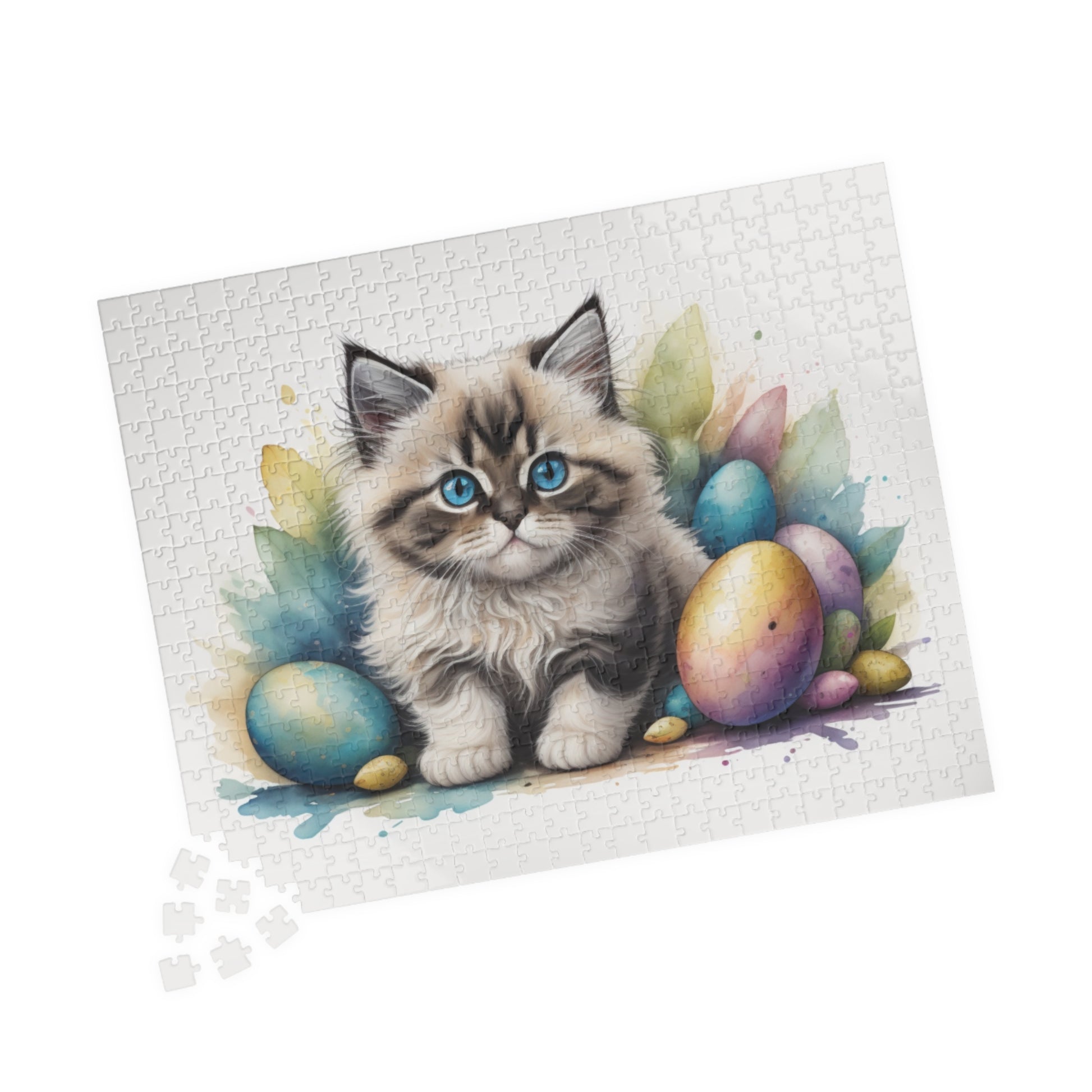 Ragdoll Easter Kitten Puzzle - Cat Lovers, Mental Health Benefits, Holiday Fun, Mindfulness, Stress Relief, Festive Gift
