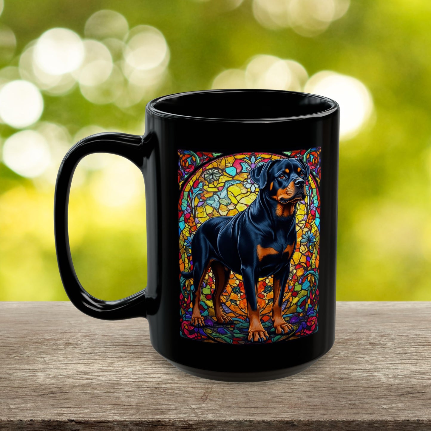 Rottweiler (Black & Rust) Personalized Mug, Pet Lover Mug, Dog Coffee Mug, Custom Name Mug, Dog Lover Gift, Dog-Themed Mug, Rottie Mug