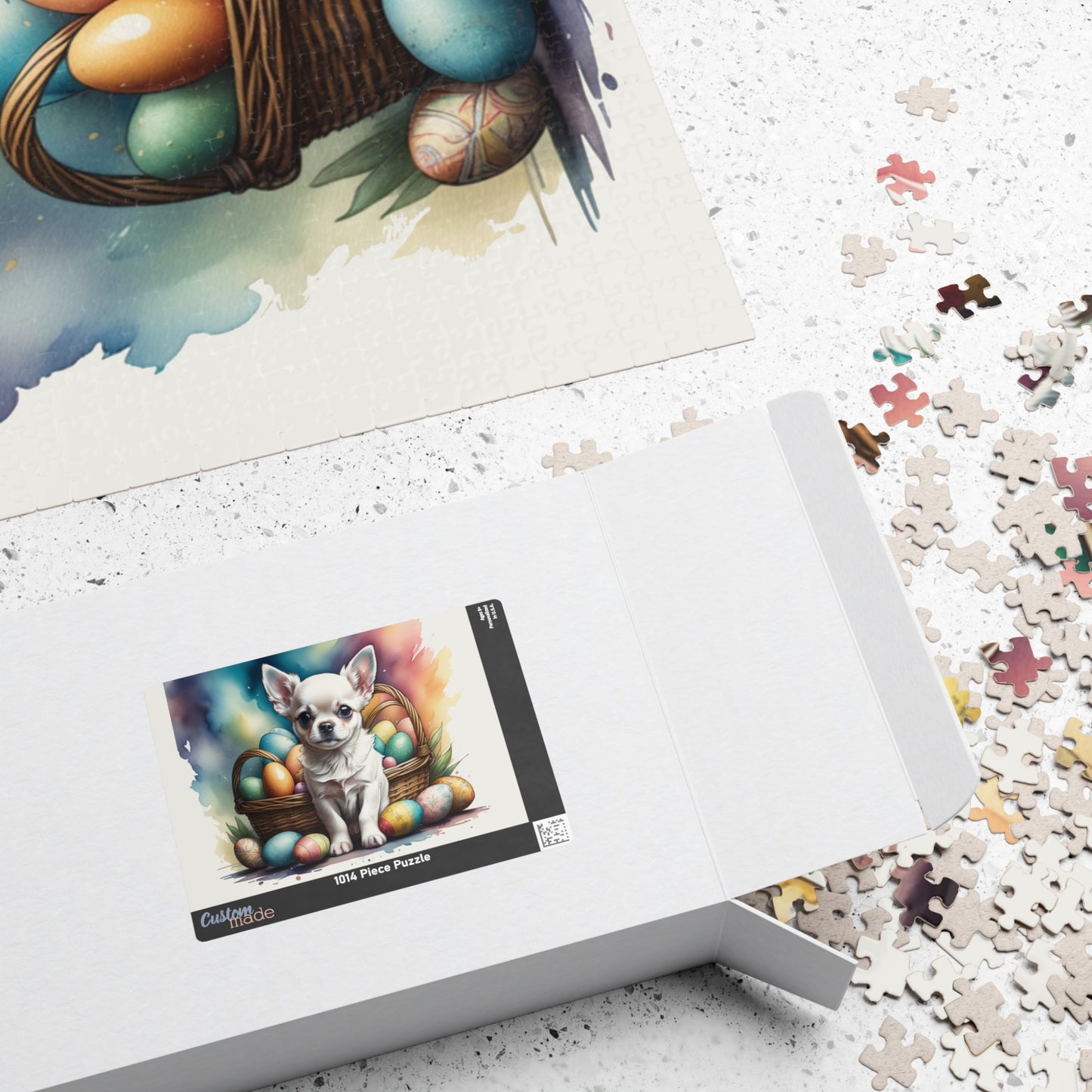 Chihuahua (White) Easter Puppy Puzzle - Dog Lovers, Mental Health Benefits, Holiday Fun, Mindfulness, Stress Relief, Festive Gift