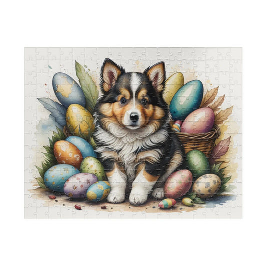 Shop our shetland sheepdog hoppy paws easter delight mental health puzzle featuring the 252 pcs (Horizontal) style option from MySisterIsASurvivor.