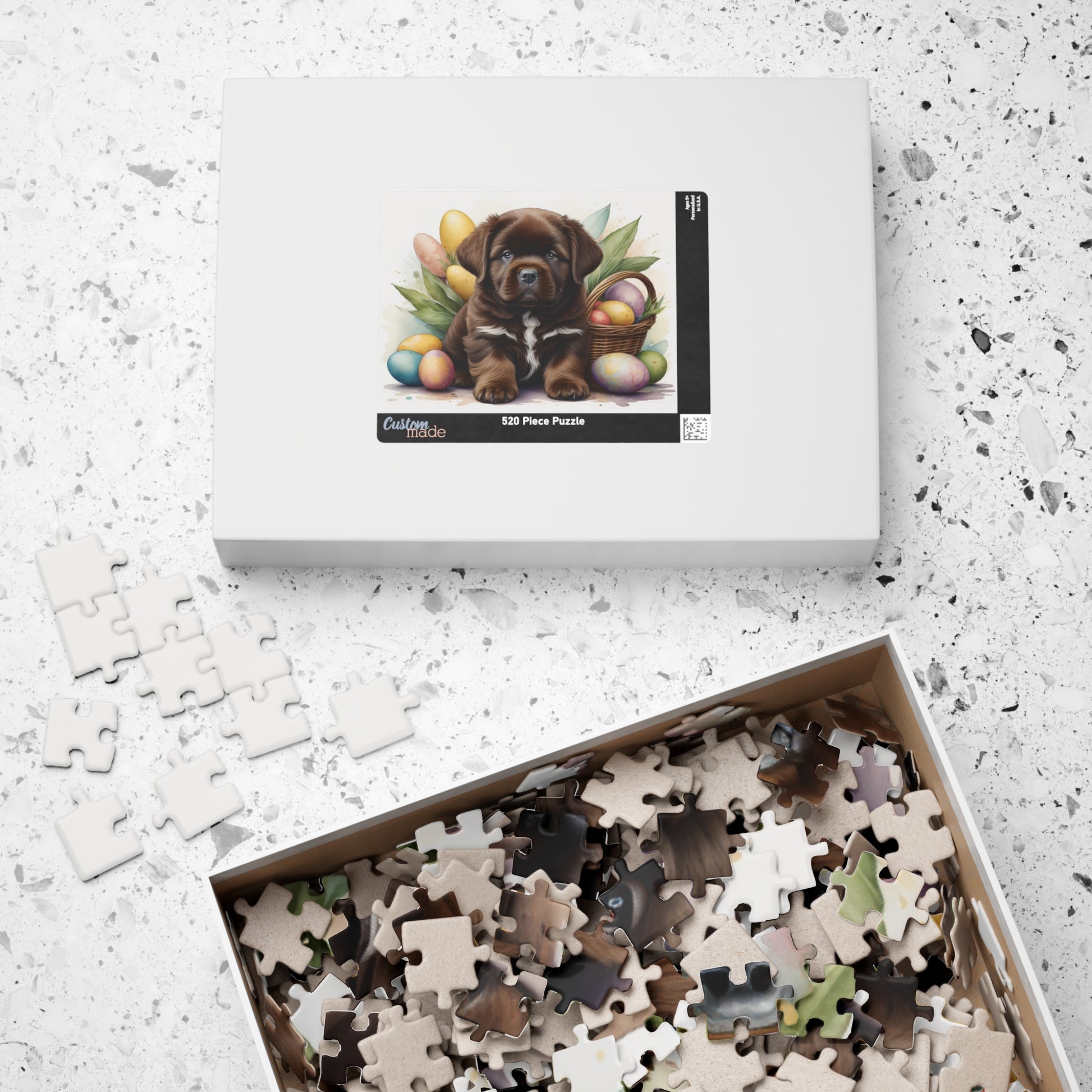 Newfoundland (Brown) Easter Puppy Puzzle - Dog Lovers, Mental Health Benefits, Holiday Fun, Mindfulness, Stress Relief, Festive Gift