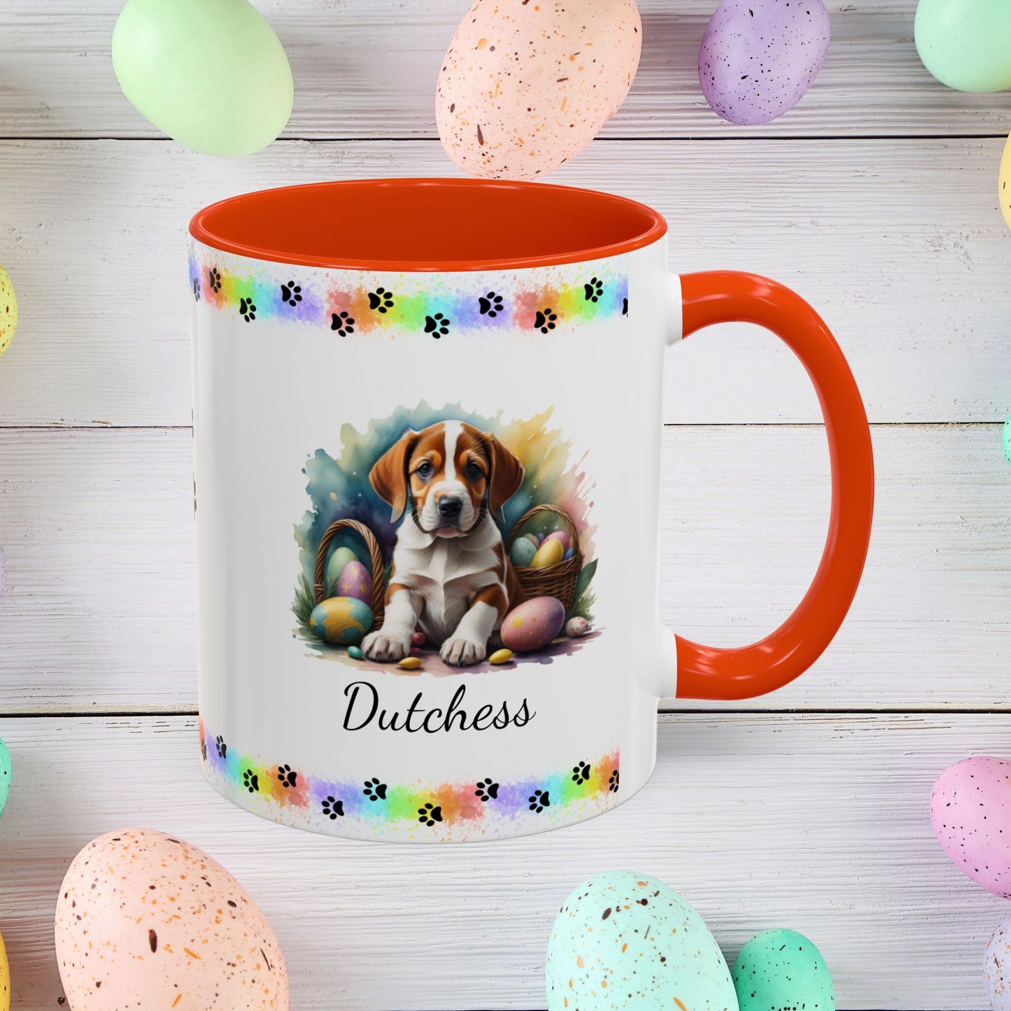 American Foxhound Easter puppy coffee mug, personalized cute dog gift, mental health support and cozy sipping