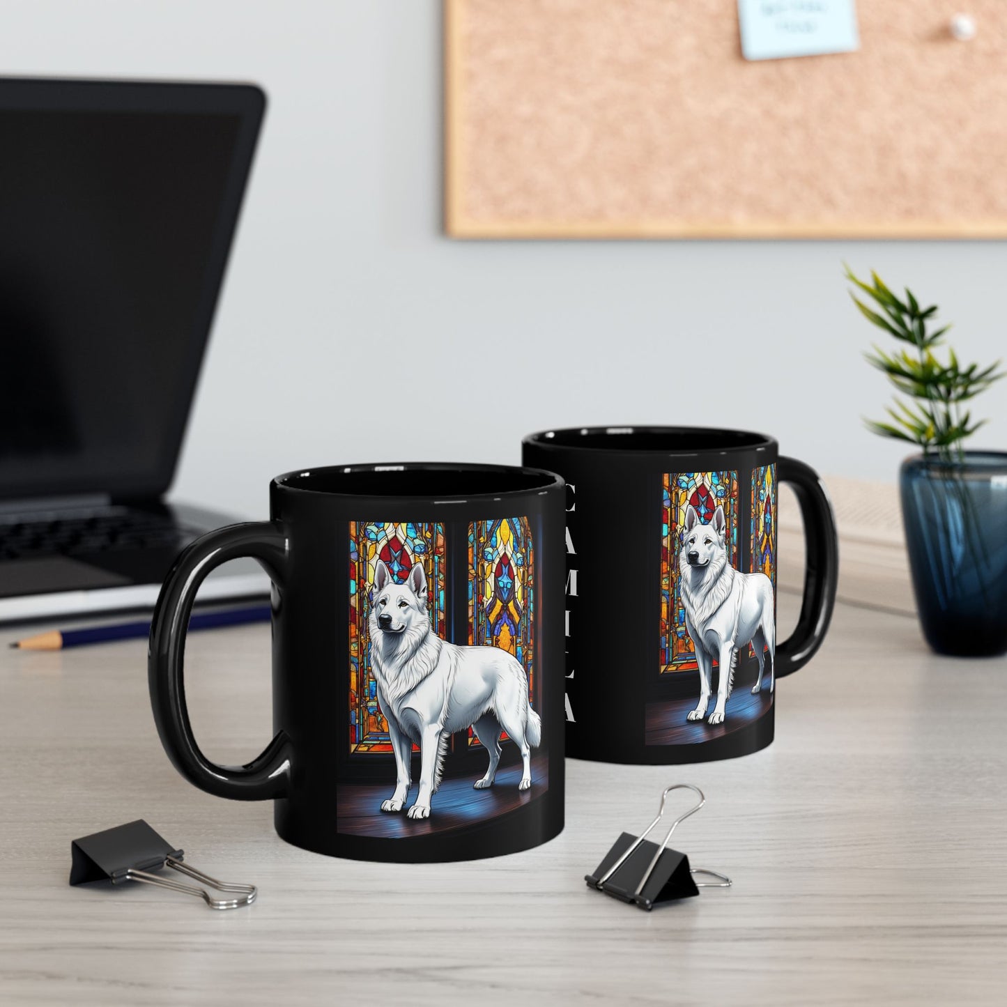 German Shepherd White personalized dog mug, custom coffee cup gift for pet parents