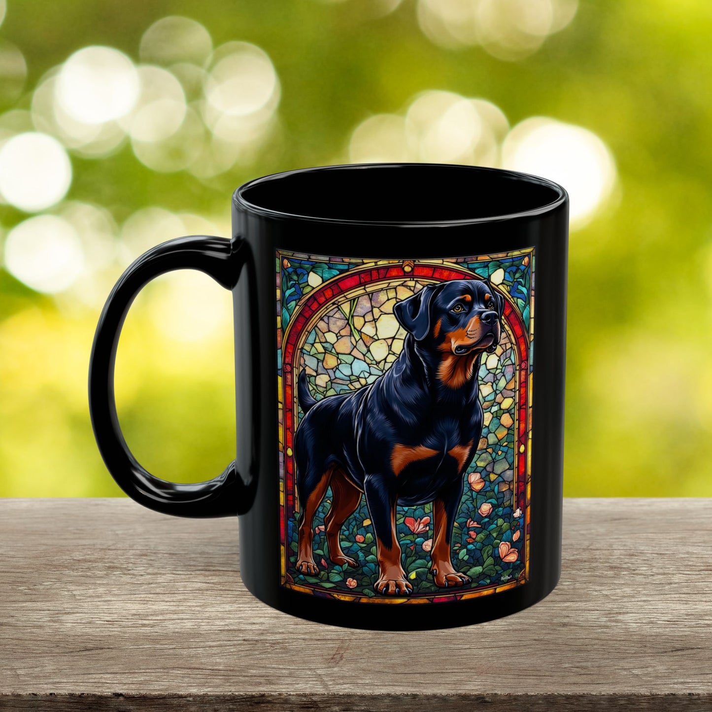 Rottweiler (Black & Mahogany) Personalized Mug, Pet Lover Mug, Dog Coffee Mug, Custom Name Mug, Dog Lover Gift, Dog-Themed Mug, Rottie Mug