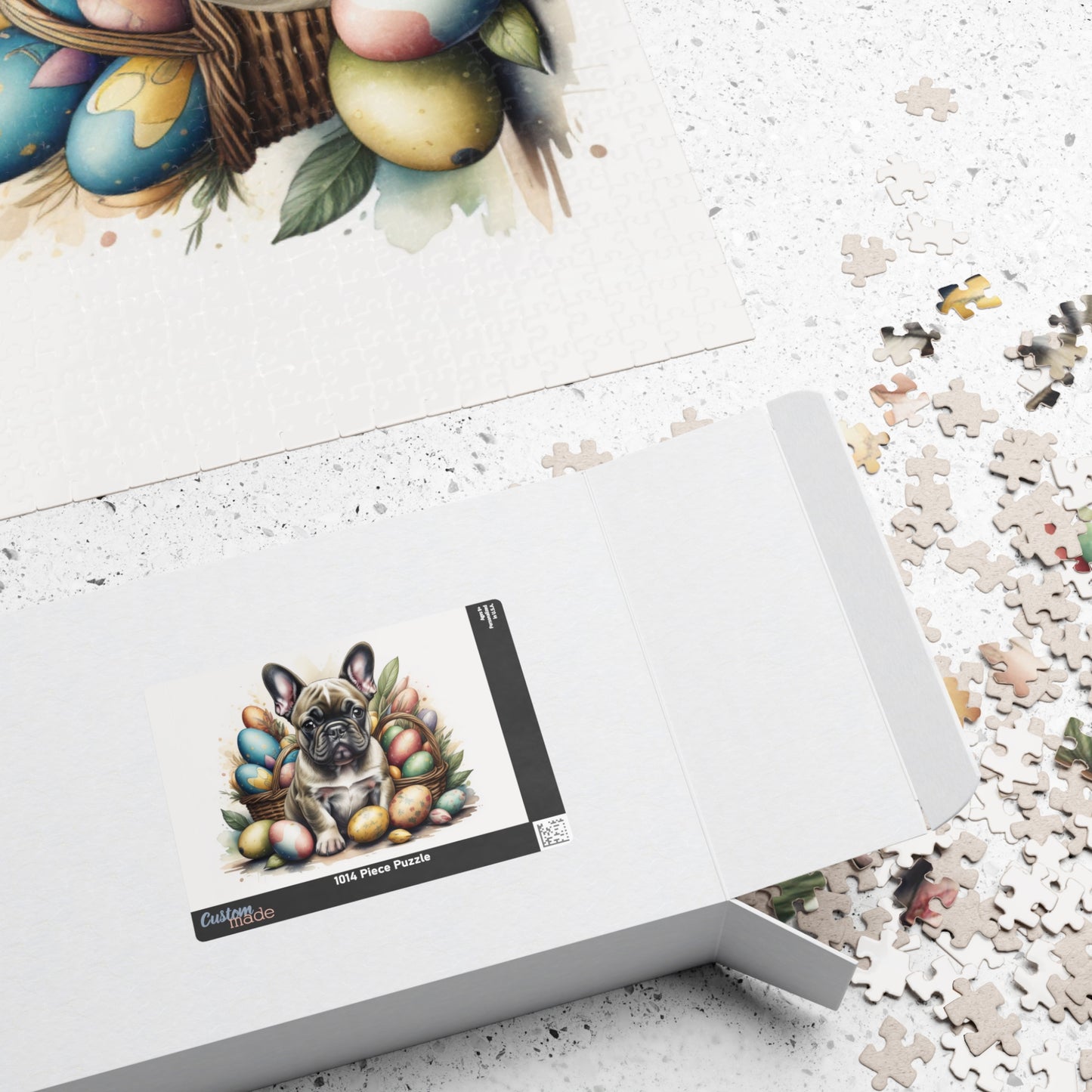 French Bulldog (Brindle) Easter Puppy Puzzle - Dog Lovers, Mental Health Benefits, Holiday Fun, Mindfulness, Stress Relief, Festive Gift