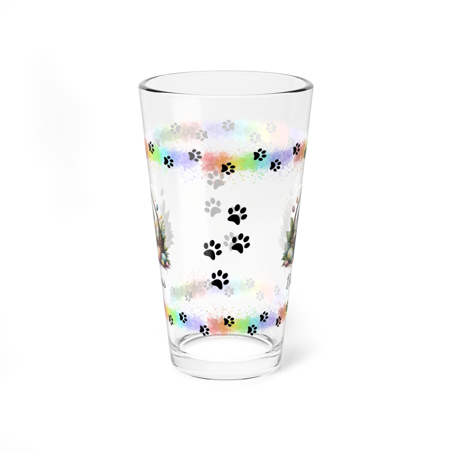 Cocker Spaniel (Black) Personalized Easter Puppy 16oz Pint Glass - Custom Dog Design, Mental Health Gift, Easter Décor, and Festive Celebrations